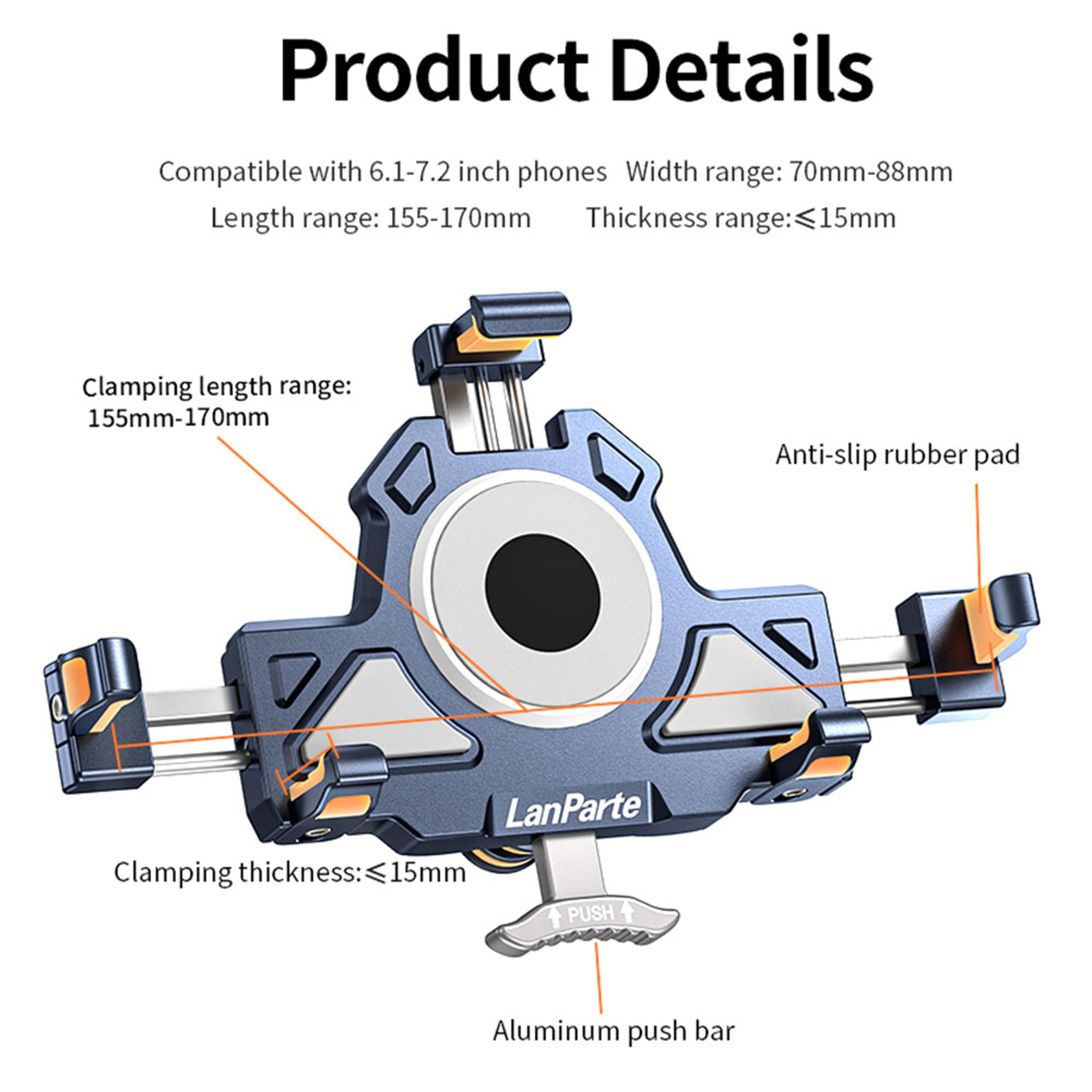 Universal Motorcycle Phone Holder Adjustable Anti Shake Phone Mount For Bikes And Scooters 5