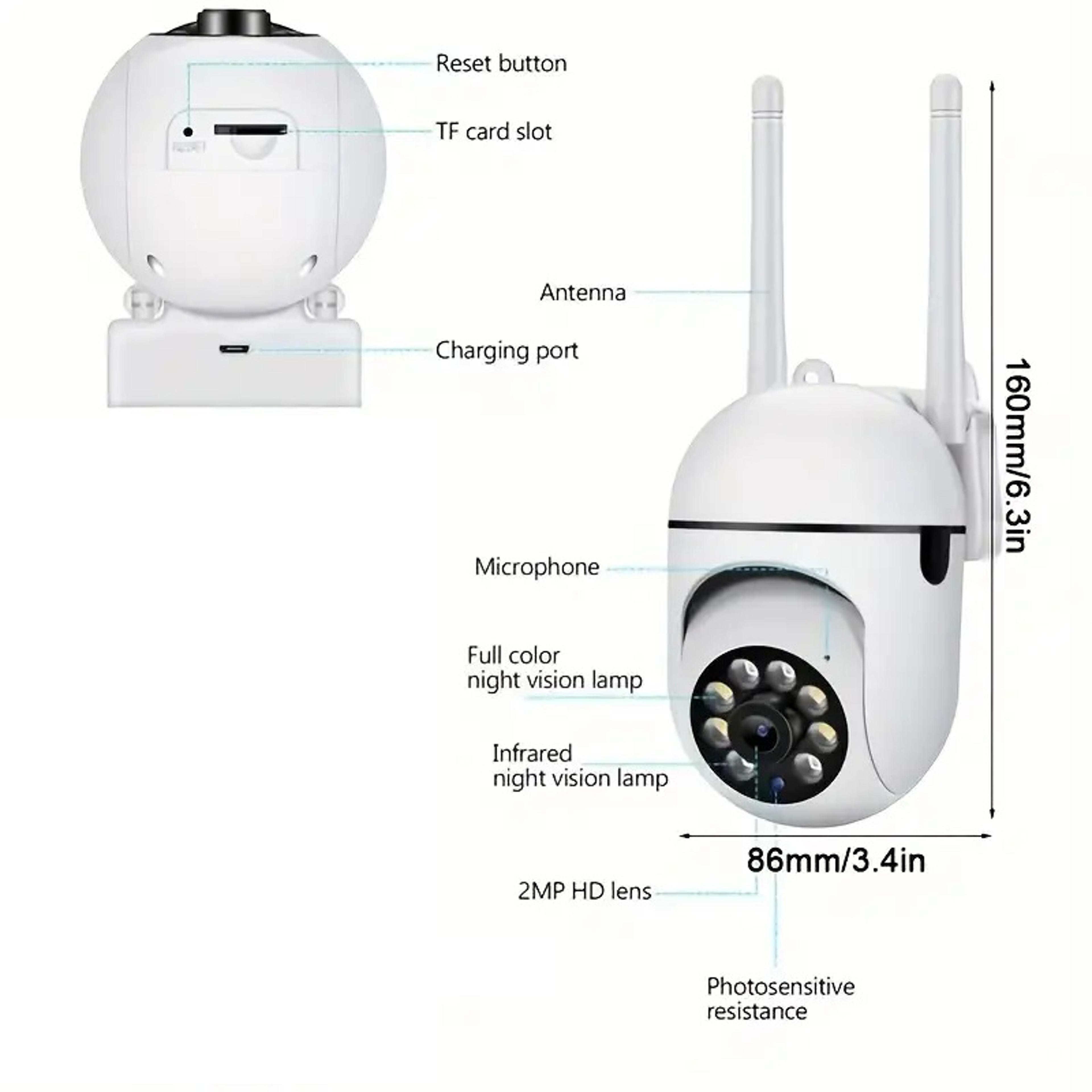 Outdoor WiFi Security Camera Wit Zoom Full Color Night Vision Waterproof IP Camera 4