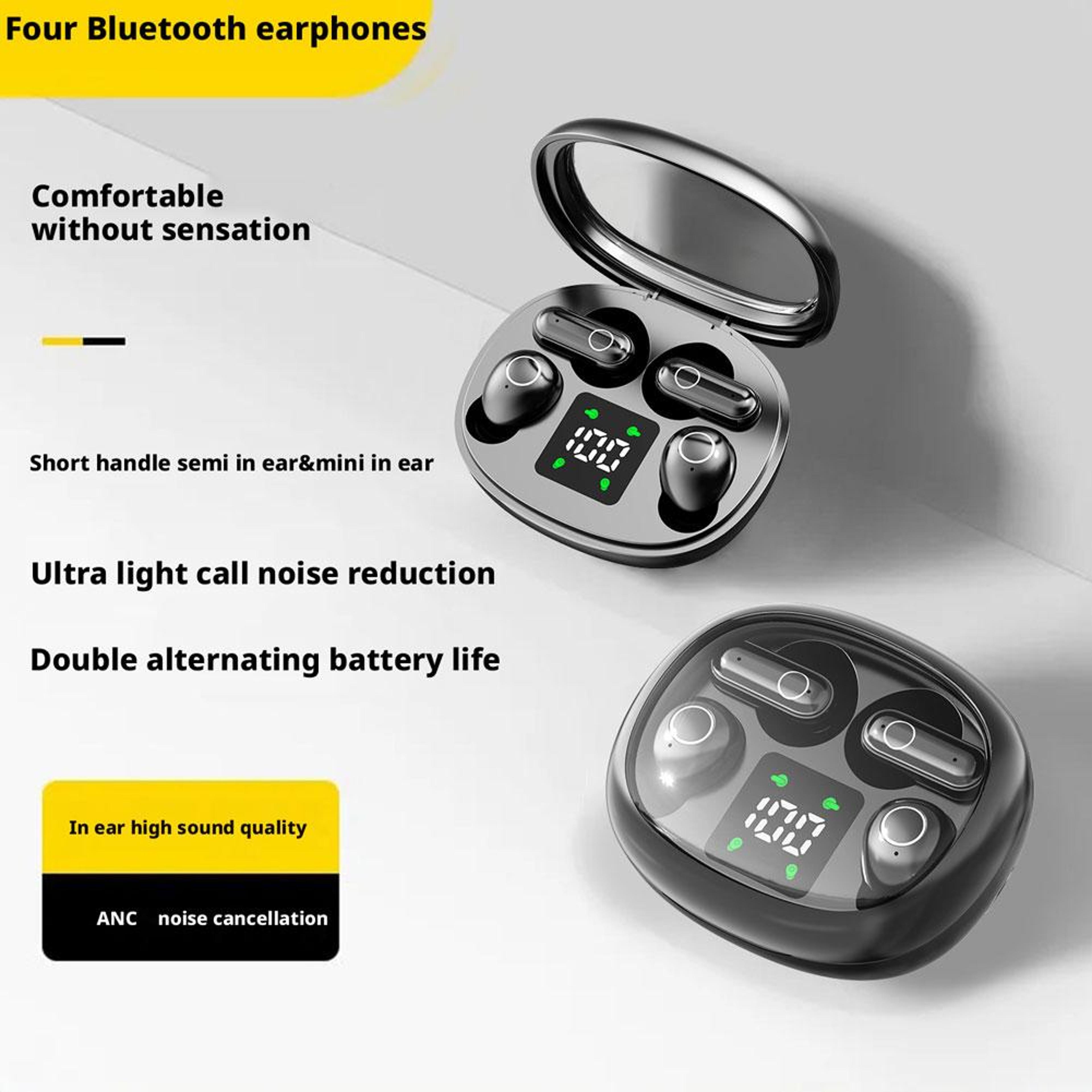 Bluetooth Wireless Earbuds Waterproof Noise Reduction Sports Headphones 6