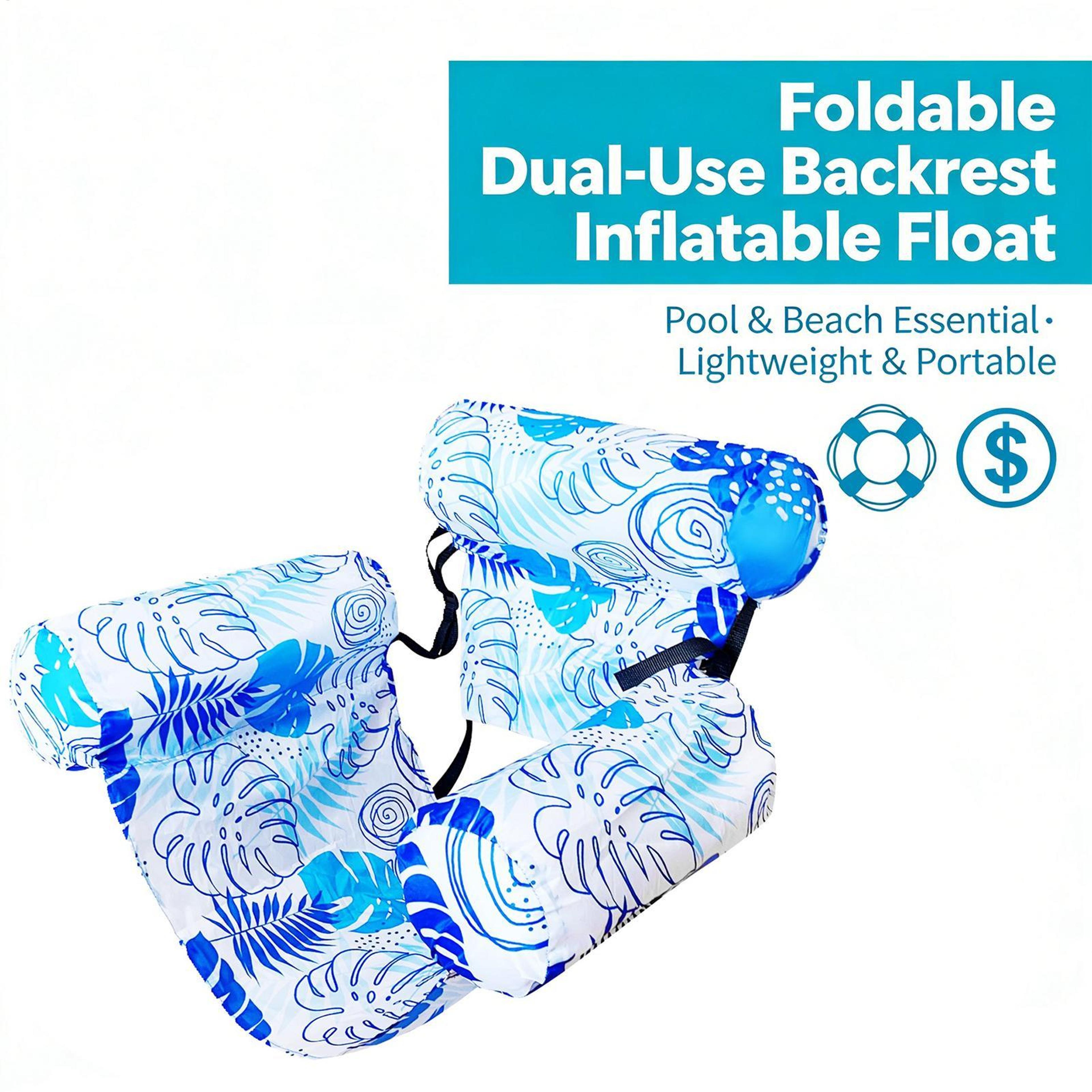 Inflatable Pool Float Lounge Chair With Backrest And Armrests For Ultimate Summer Relaxation 3