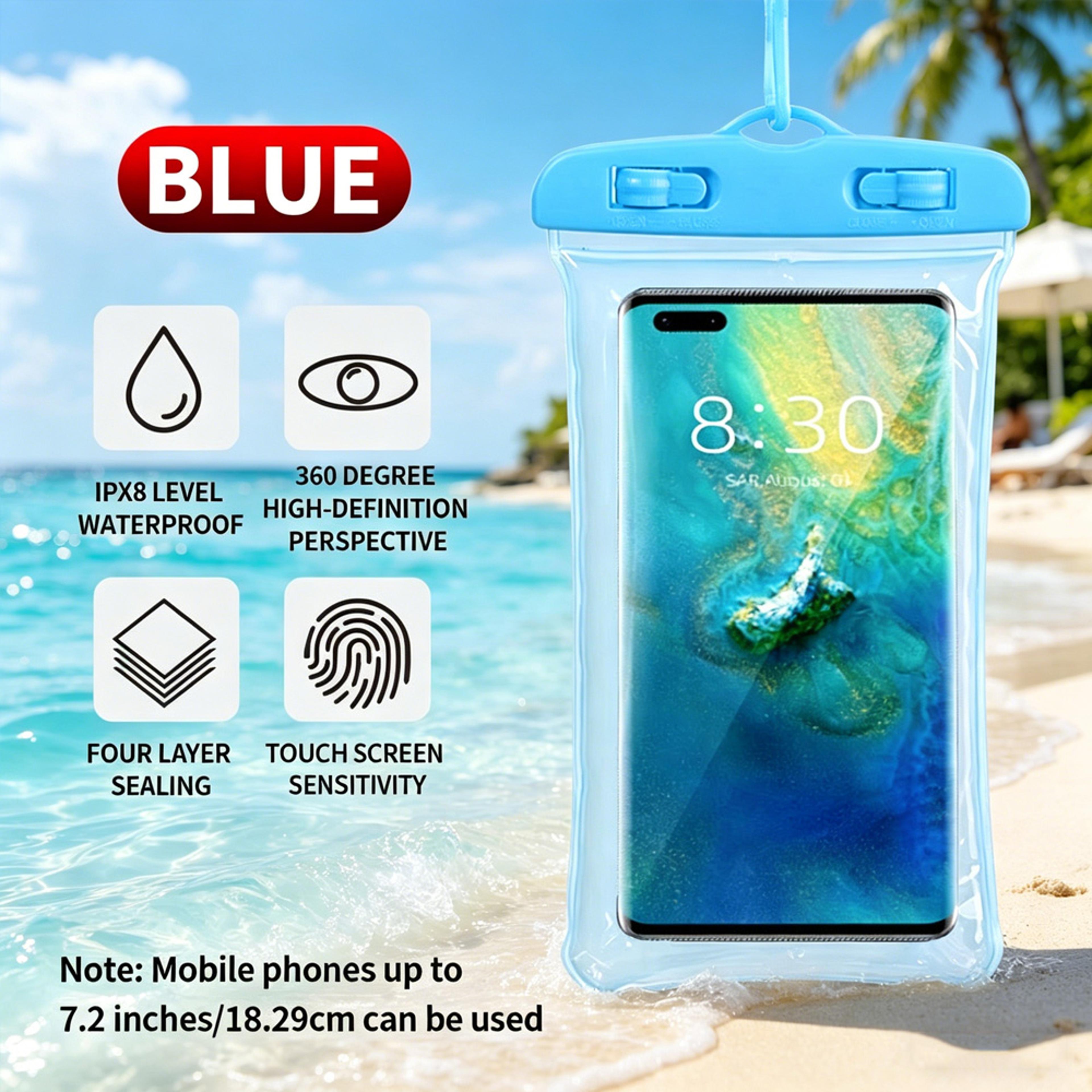 Floating Waterproof Phone Pouch With Touch Screen Airbag Float Design  Secure Lanyard For Beach And 5