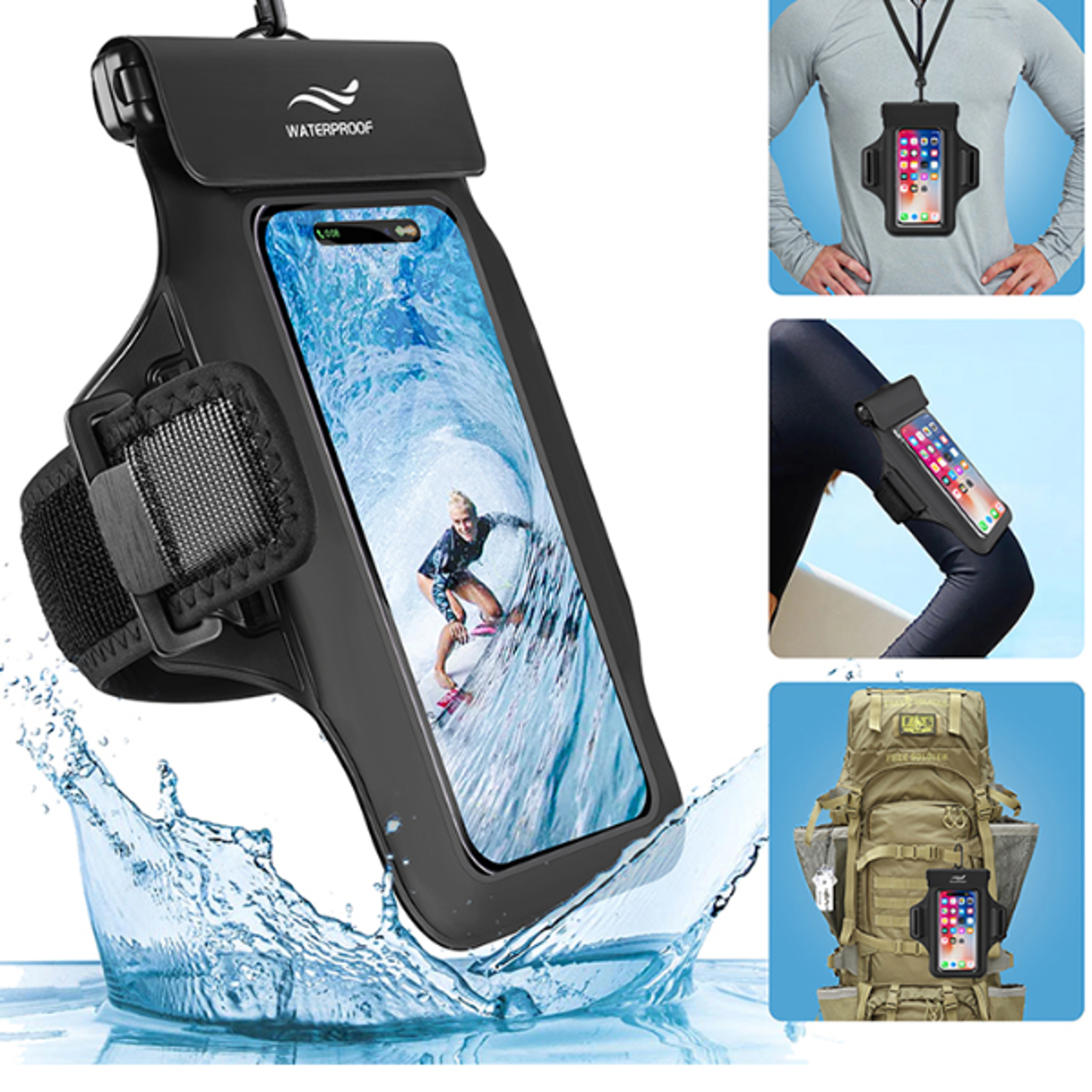 waterproof phone armband arm phone holder & swimming phone pouch