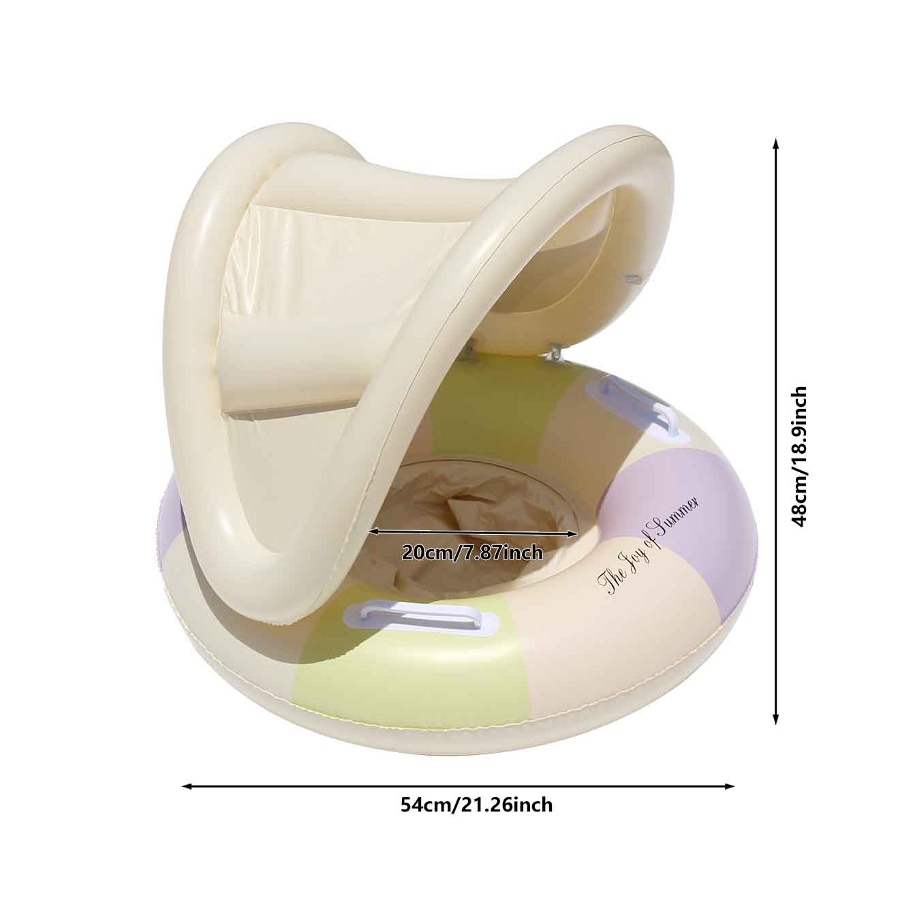 Inflatable Pool Float With Canopy Sunshade Floating Pool Chair Swim Ring Water Lounger With Handles 4