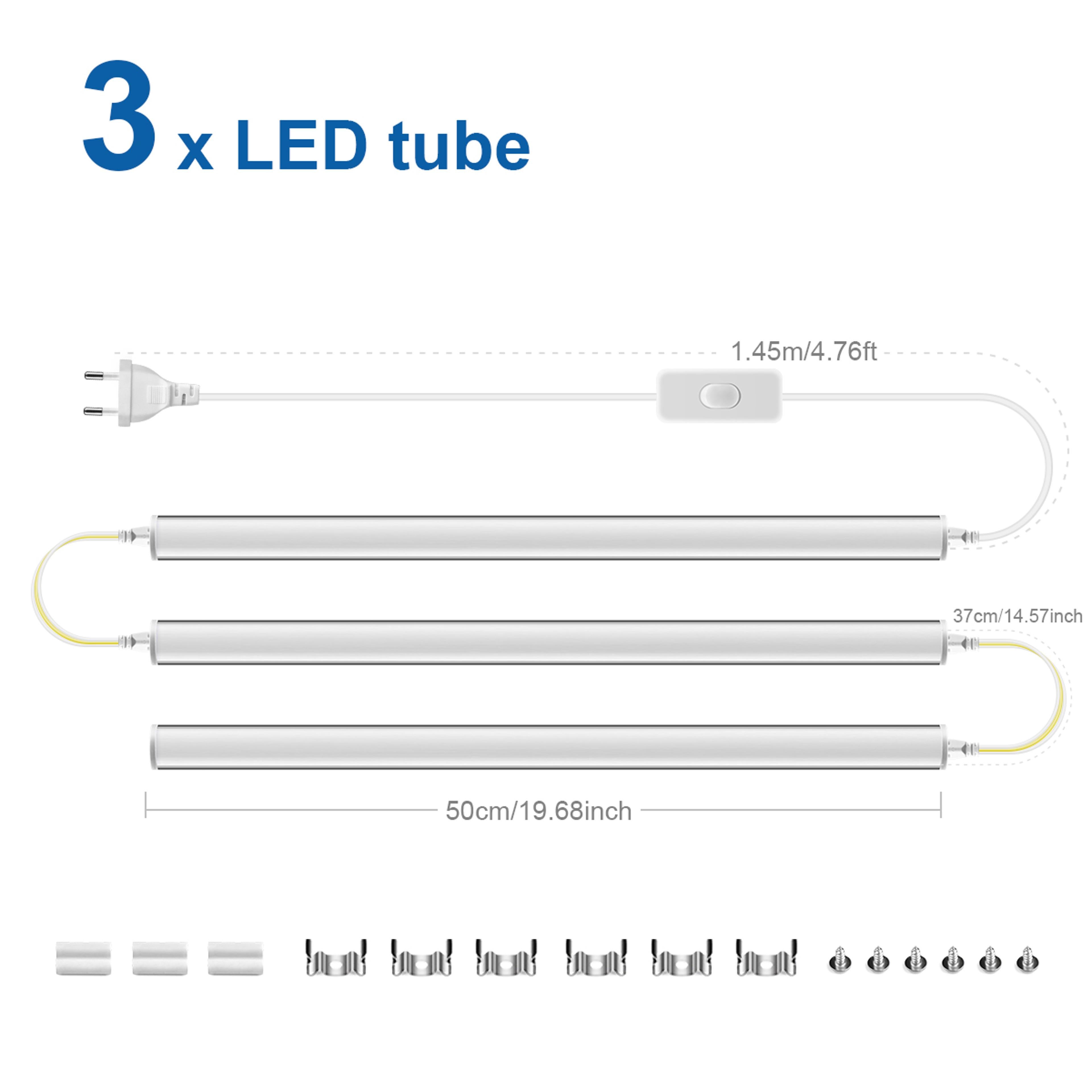LED Tube Light Wall Mount Bar Lamp With EU Plug For Bedroom Cabinets  Home Lighting 5