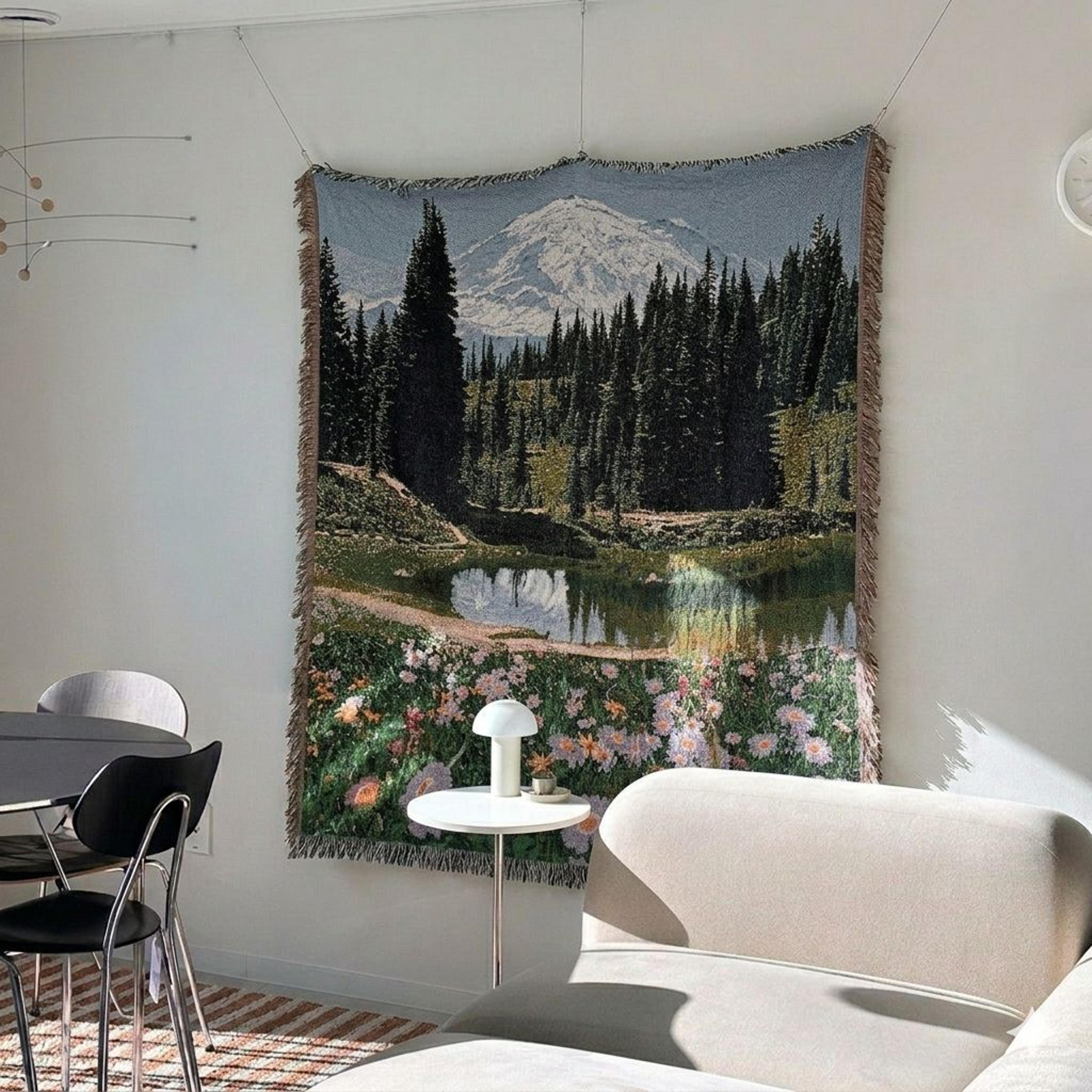 Nordic Scenic Throw Blanket Woven Tapestry Sofa Cover  Decorative Bedspread 1