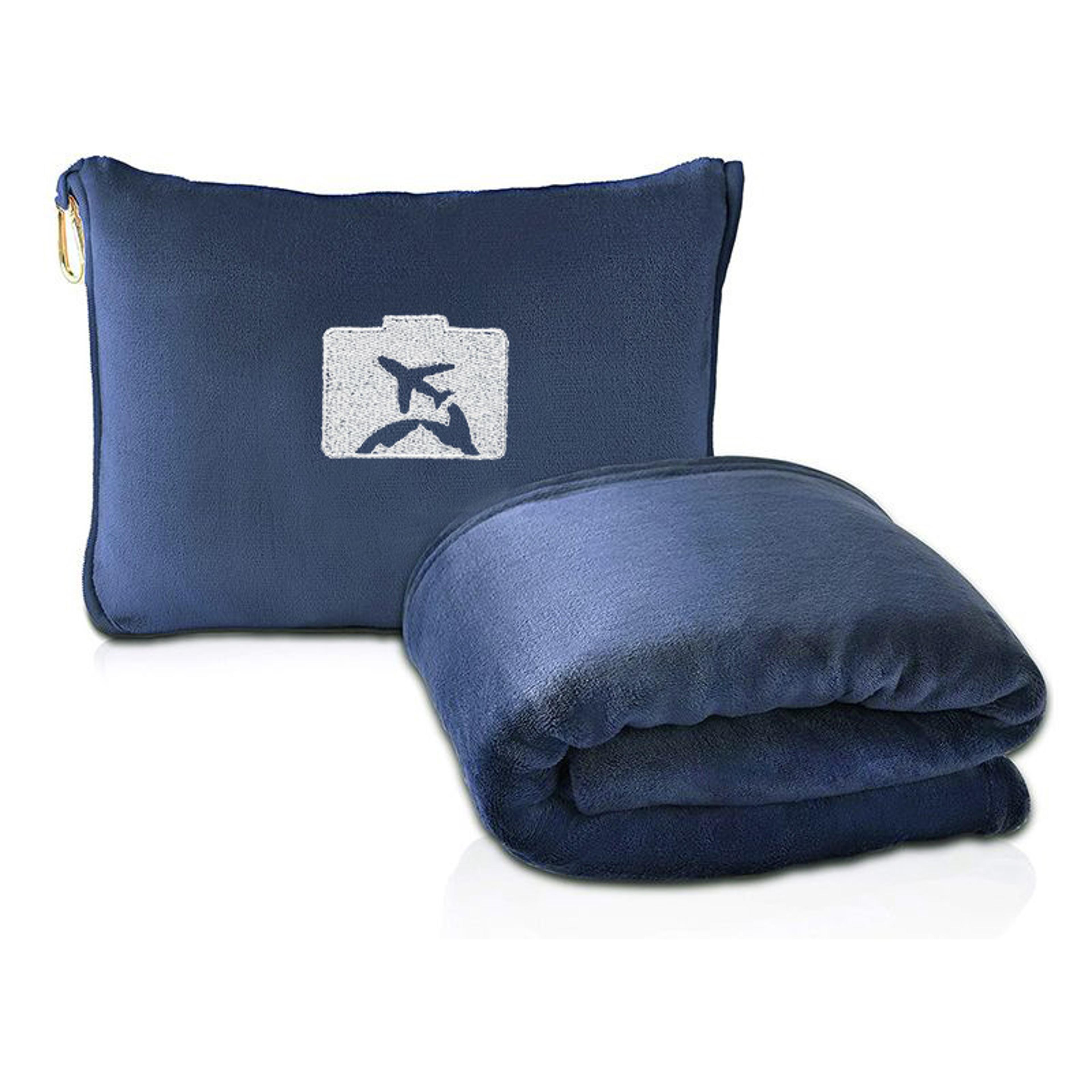Travel Blanket  Airplane Blanket Foldable Soft Flannel Portable Throw With Storage Pouch 1