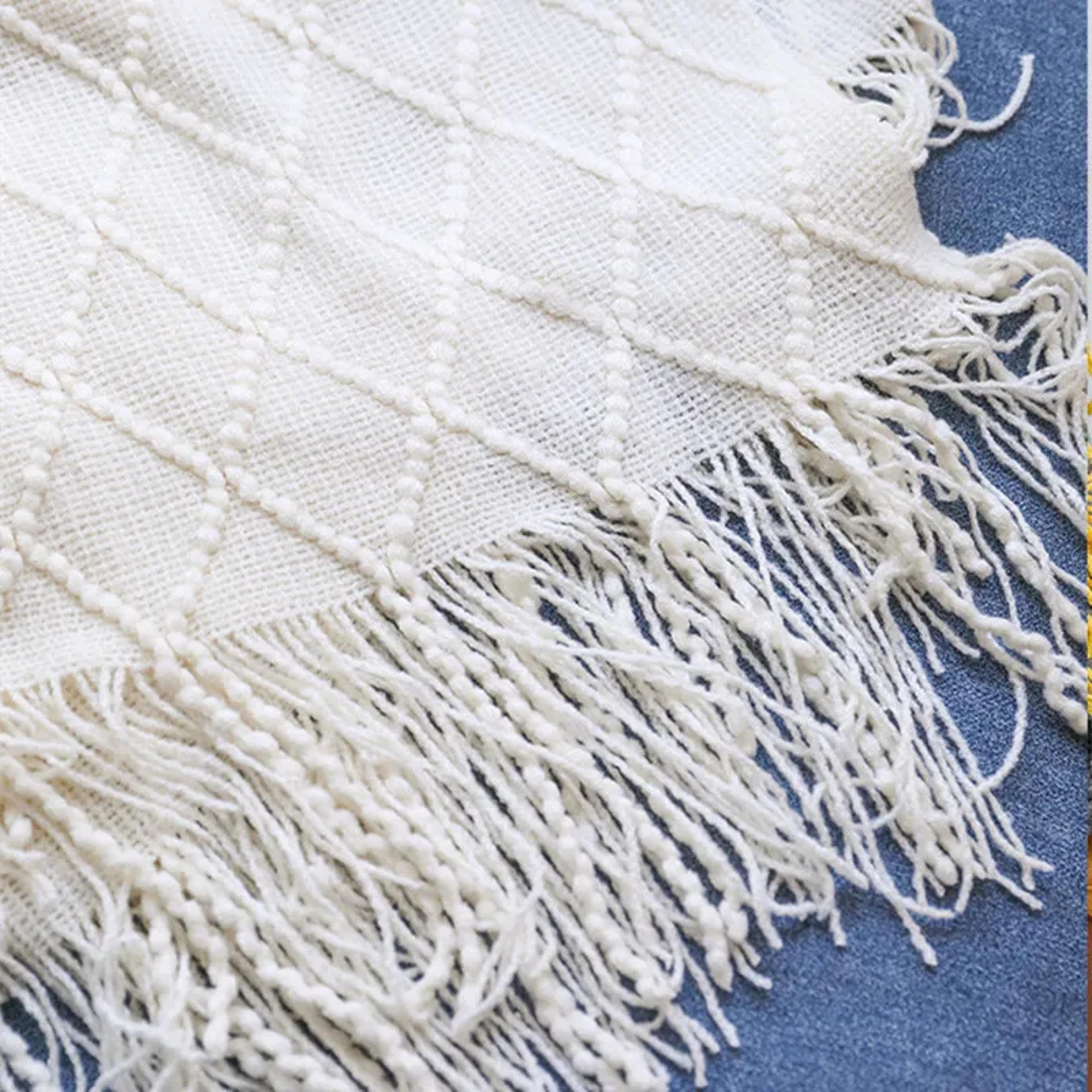 Soft Knitted Throw Blanket With Tassels Cozy Nordic Sofa  Bed Accent For All Seasons 3