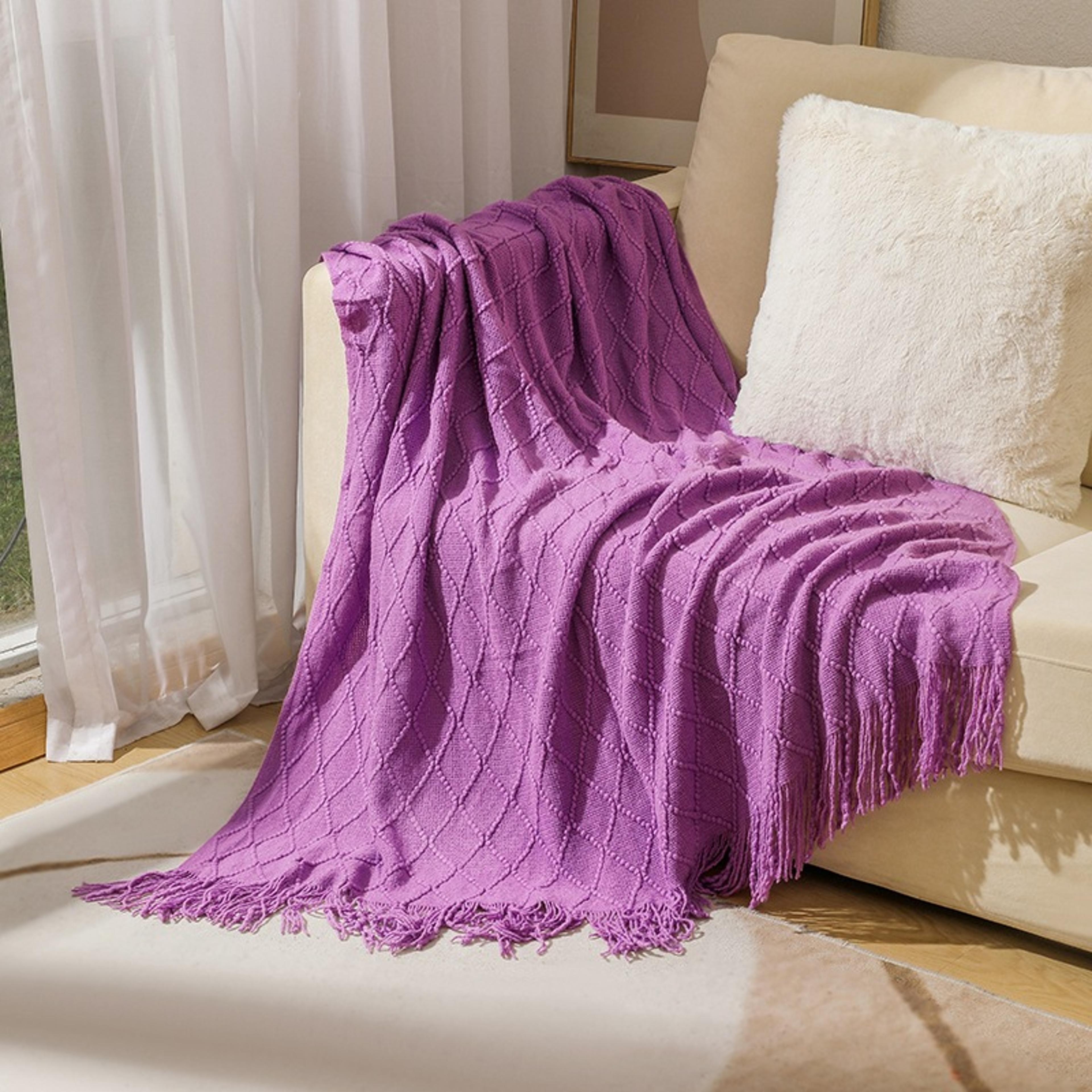 Soft Knitted Throw Blanket With Tassels Cozy Nordic Sofa  Bed Accent For All Seasons 15