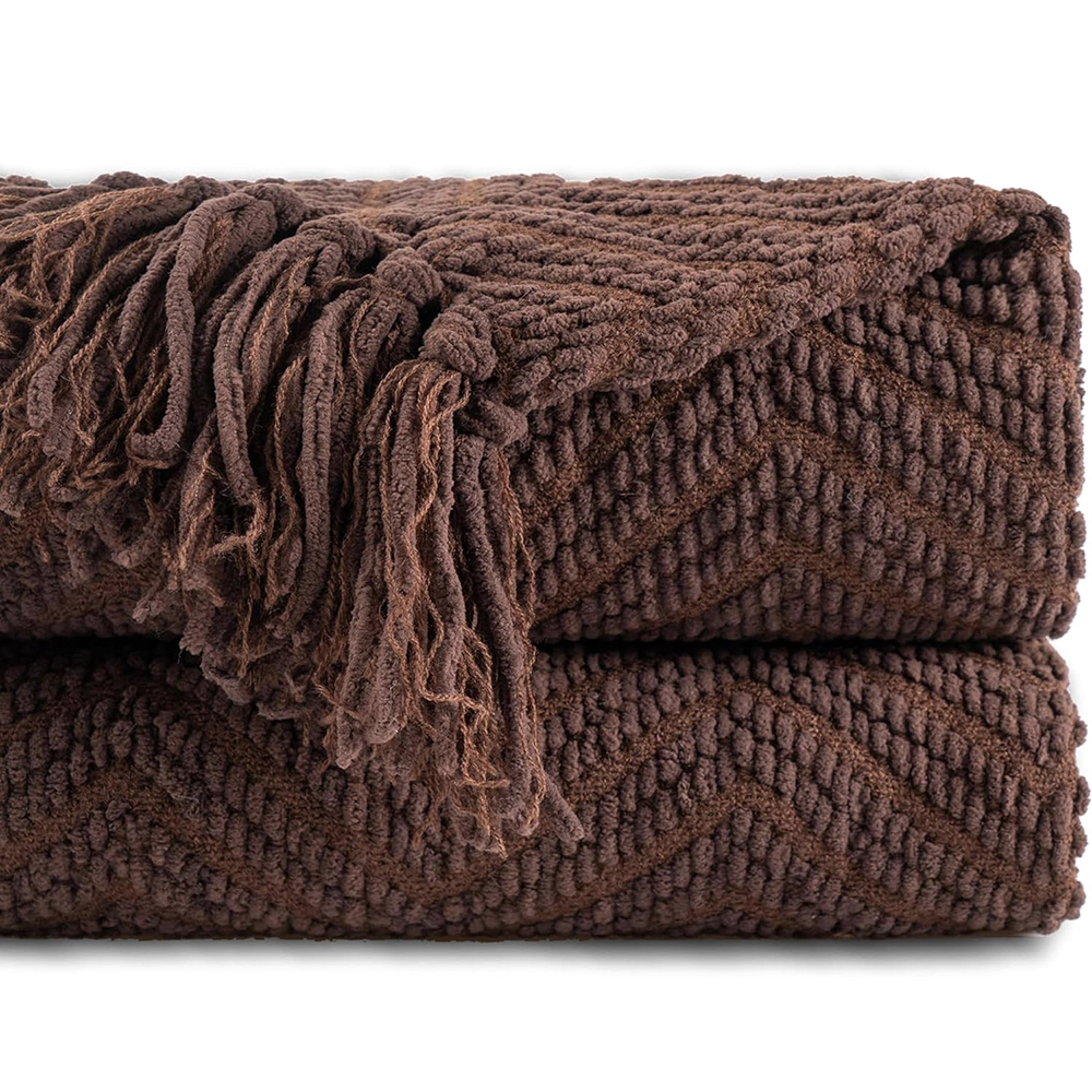 Battilo Chenille Throw Blanket Soft Thick Knitted Throw Blanket For Couch Sofa  Bed Decor 2
