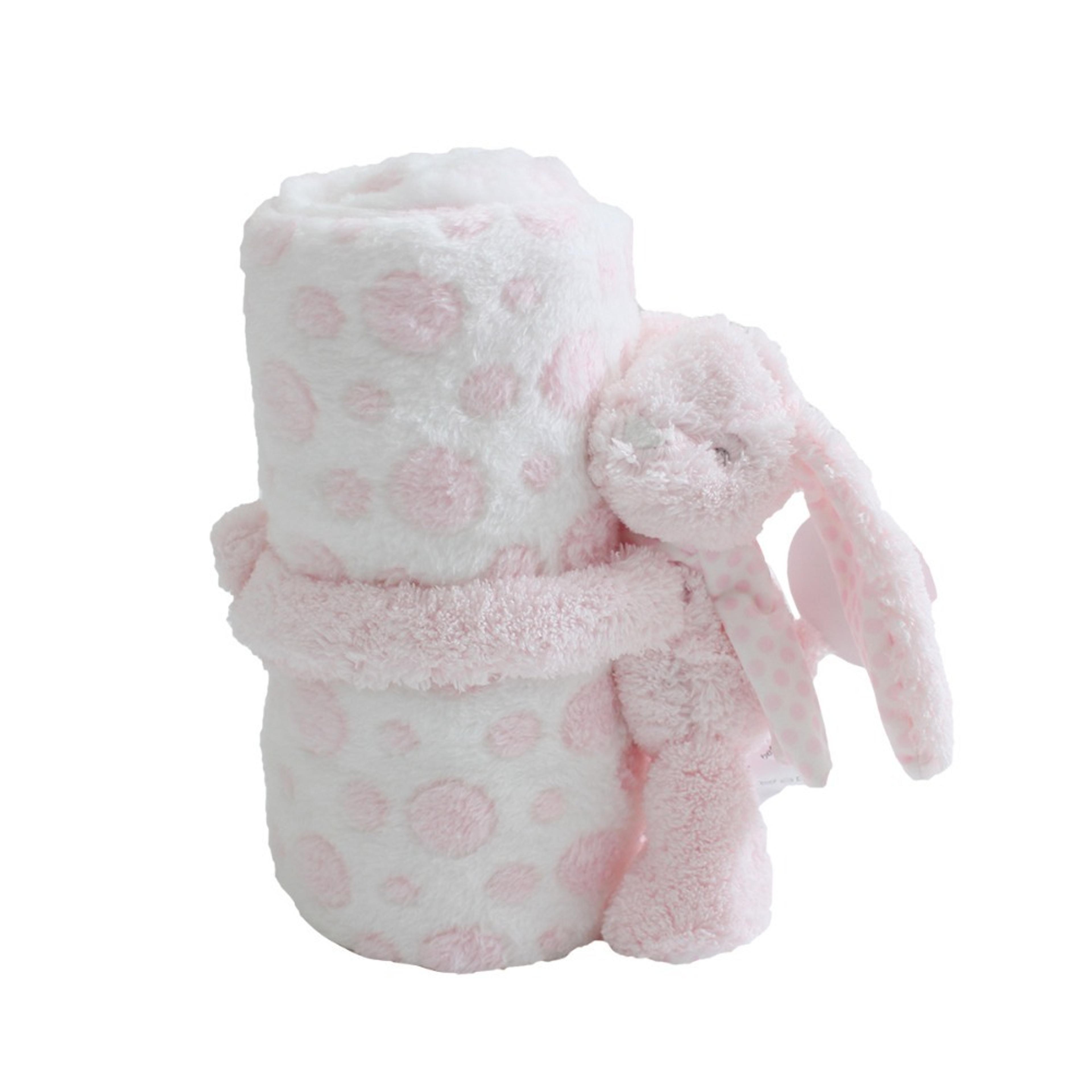 Soft Bunny Baby Blanket  Plush Toy Set Flannel Newborn Baby Blanket Gift 1