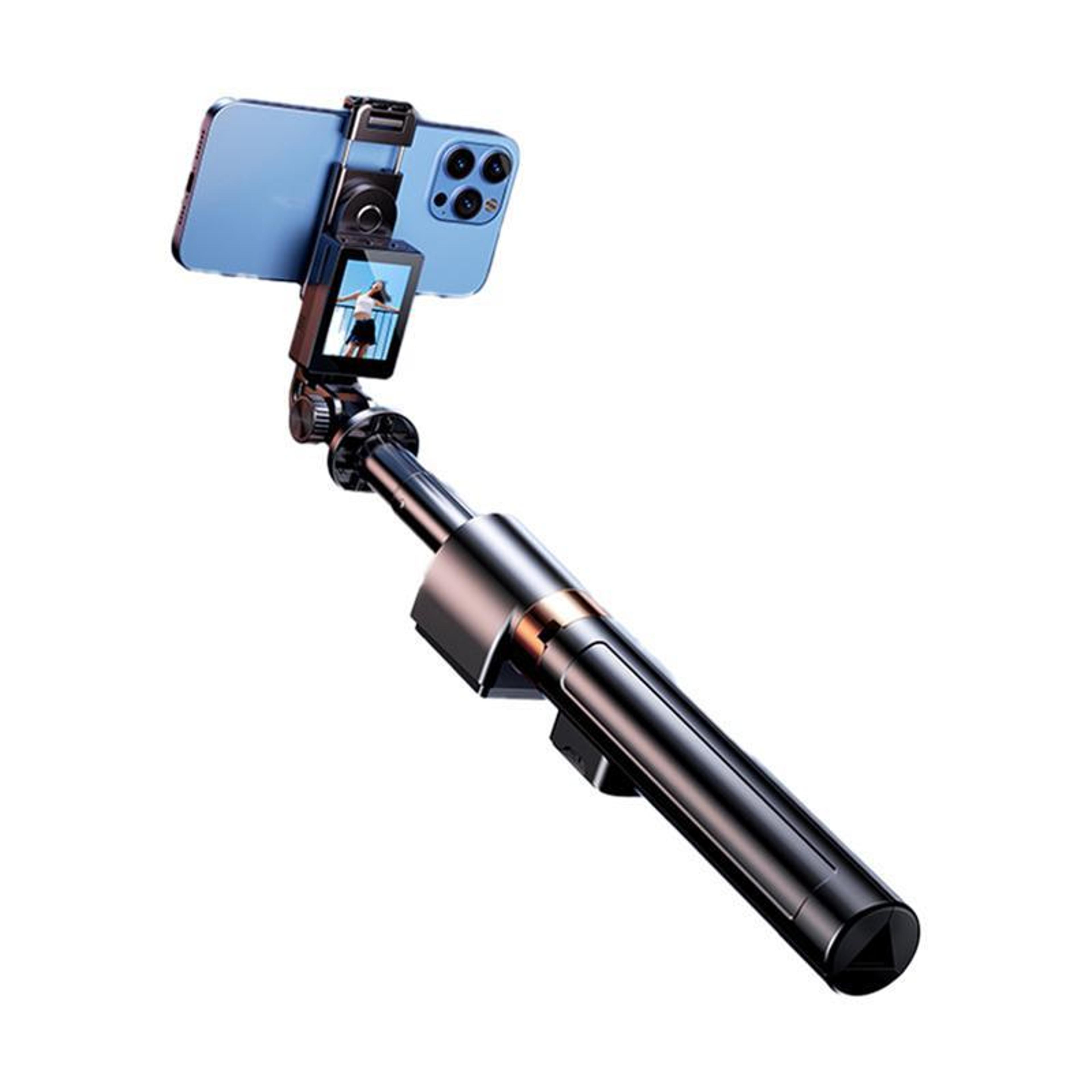 selfie stick tripod with screen mirroring hd display and bluetooth remote shooting
