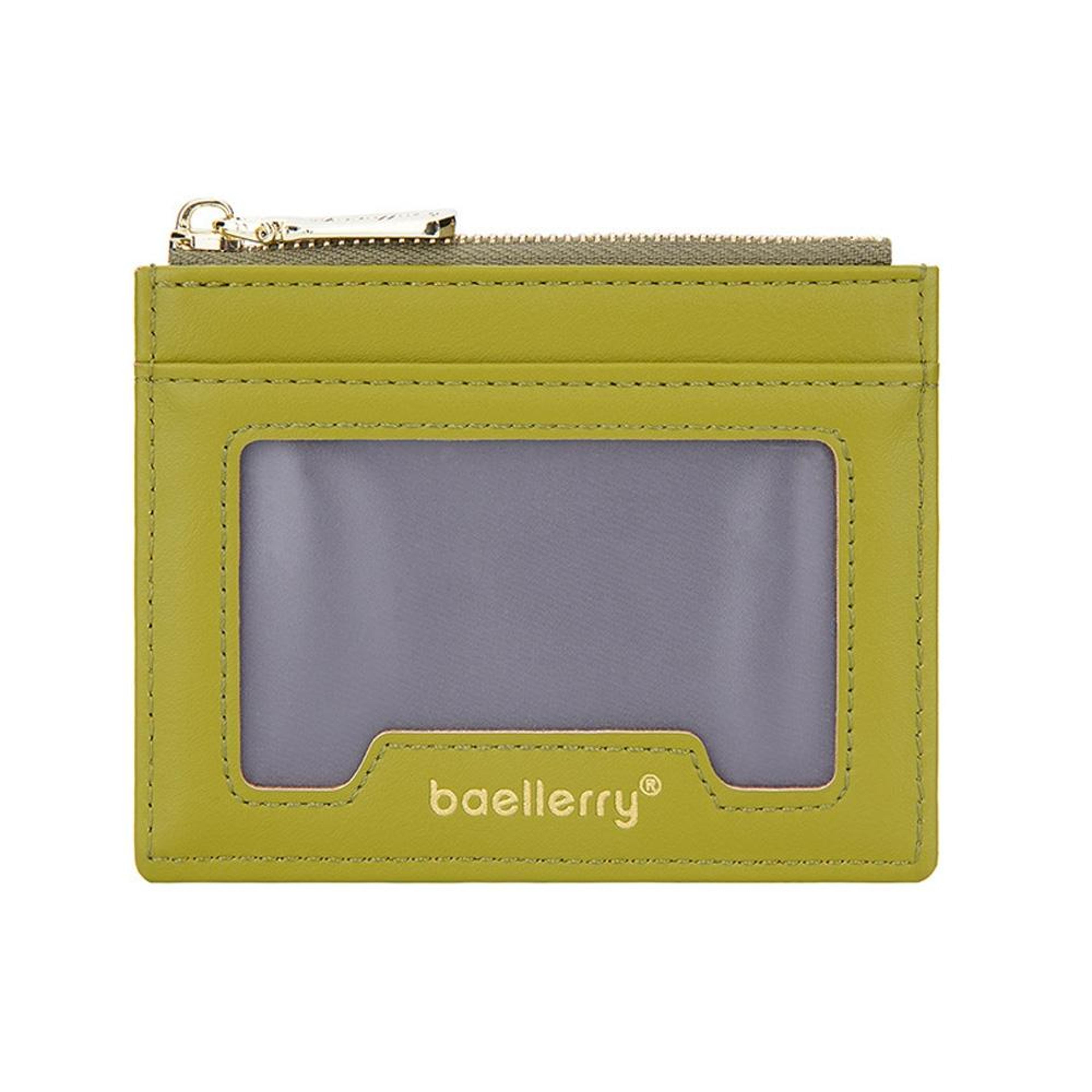 small pu card holder wallet with zipper and multiple compartments