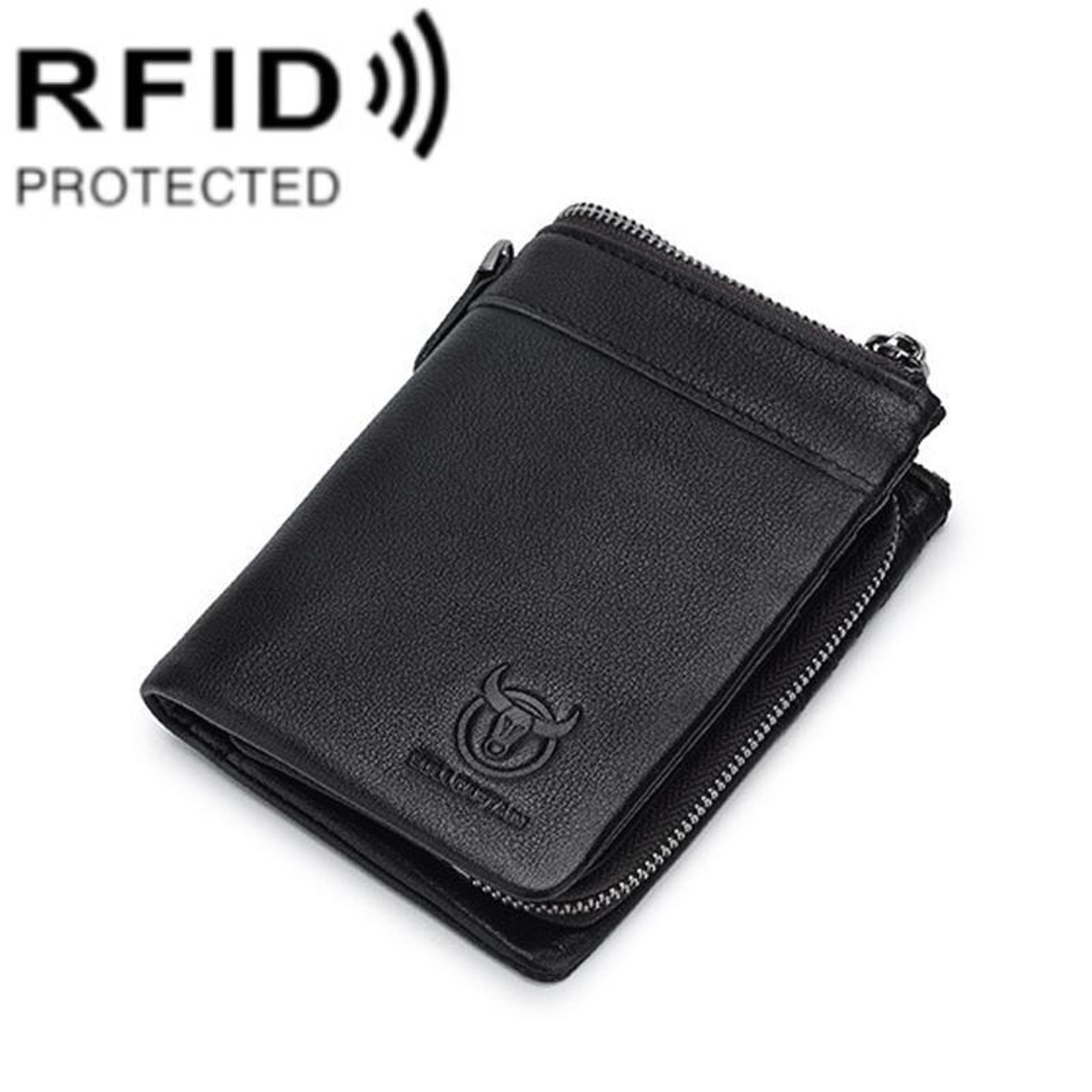 leather wallet with multiple card slots and large capacity