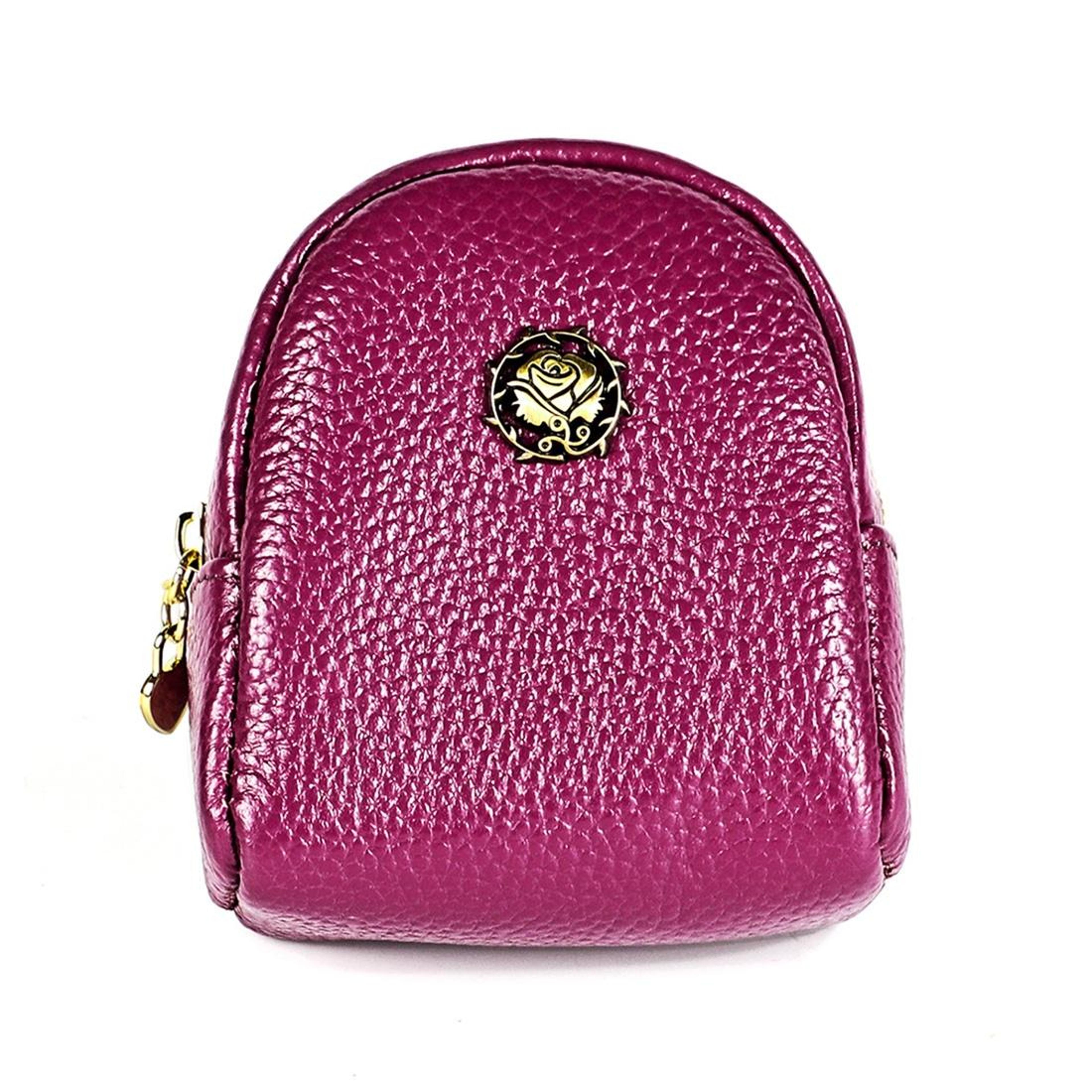genuine leather cosmetic bag with zipper