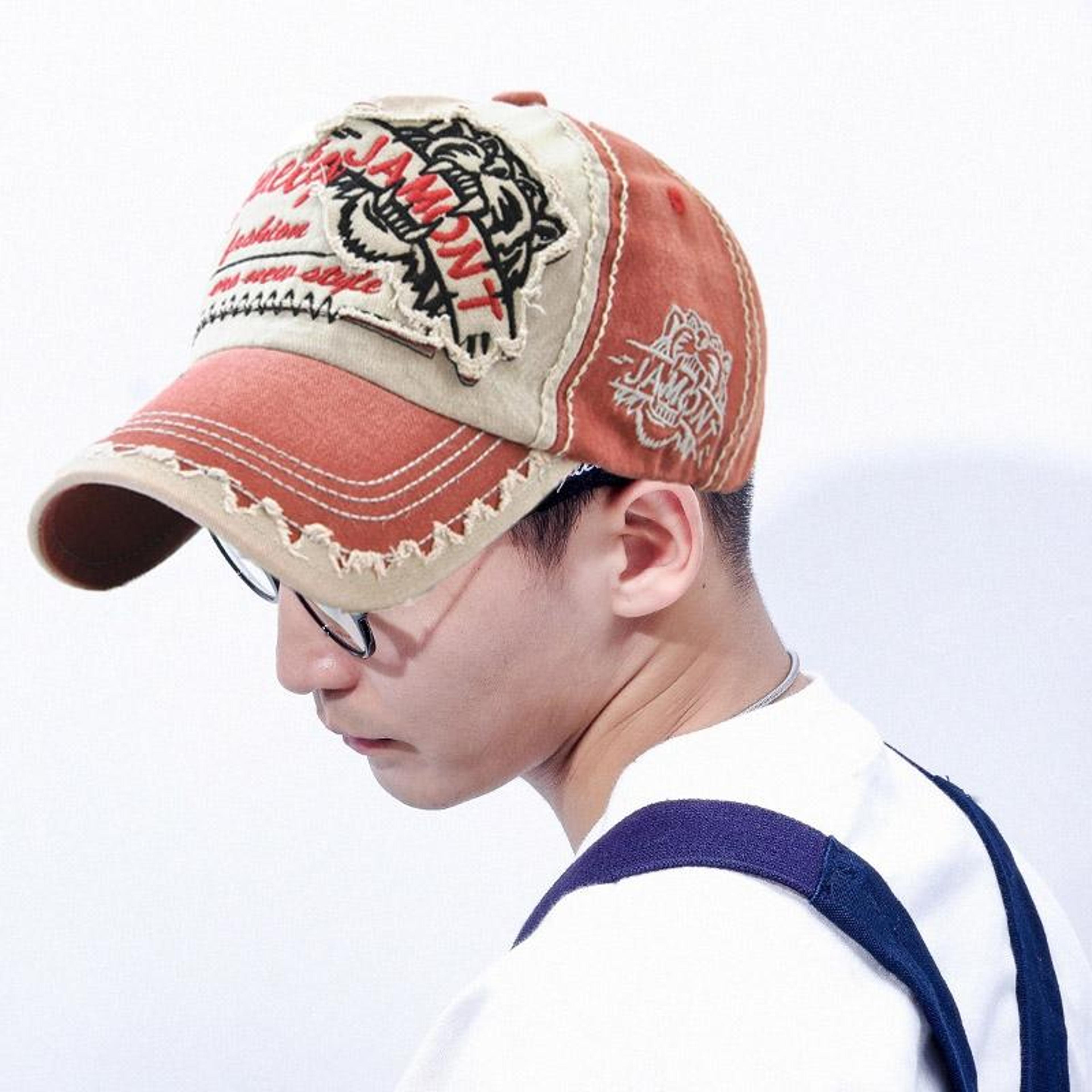 tiger head embroidered baseball cap for adults cotton twill sun hat
