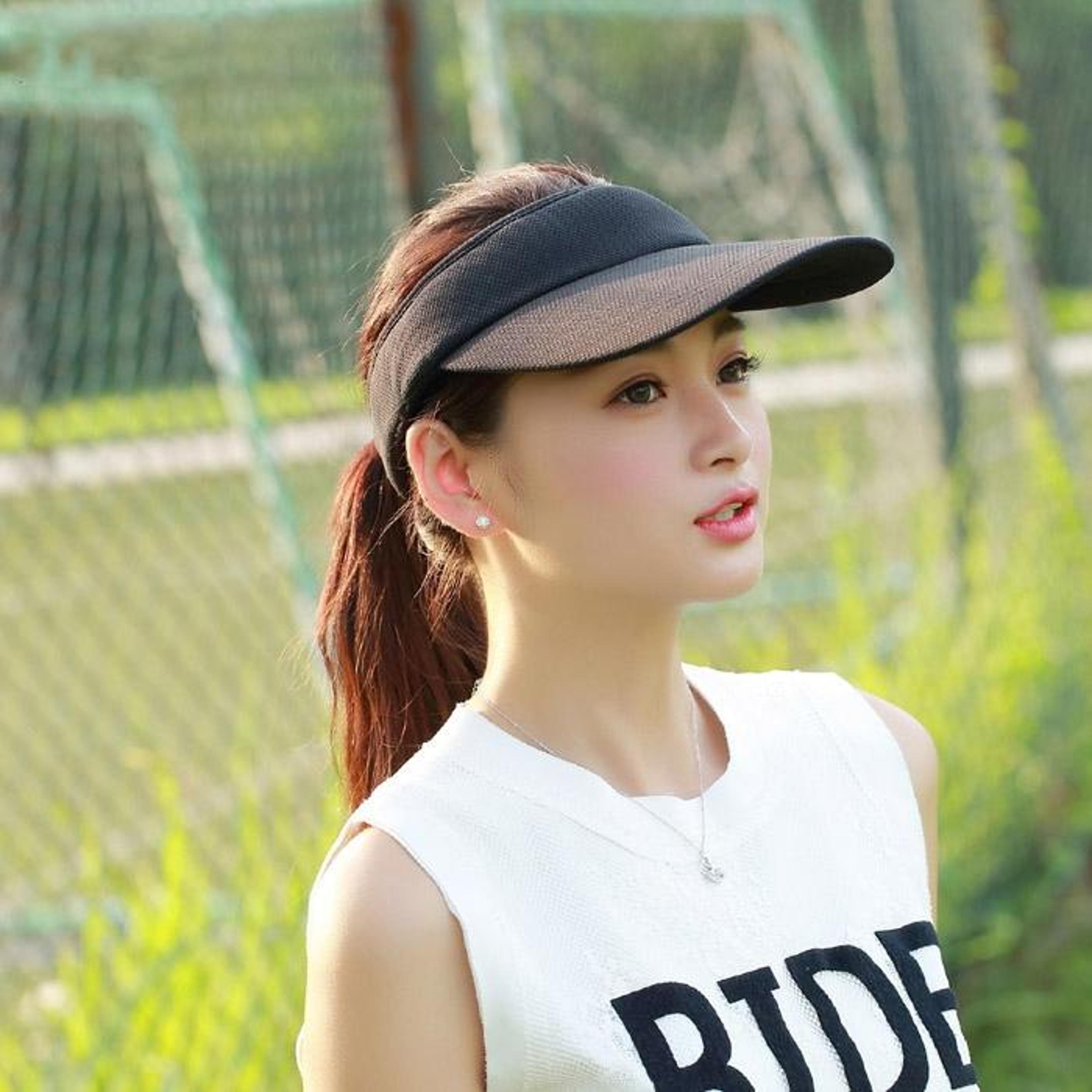 womens adjustable sports visor cap for golf running and tennis