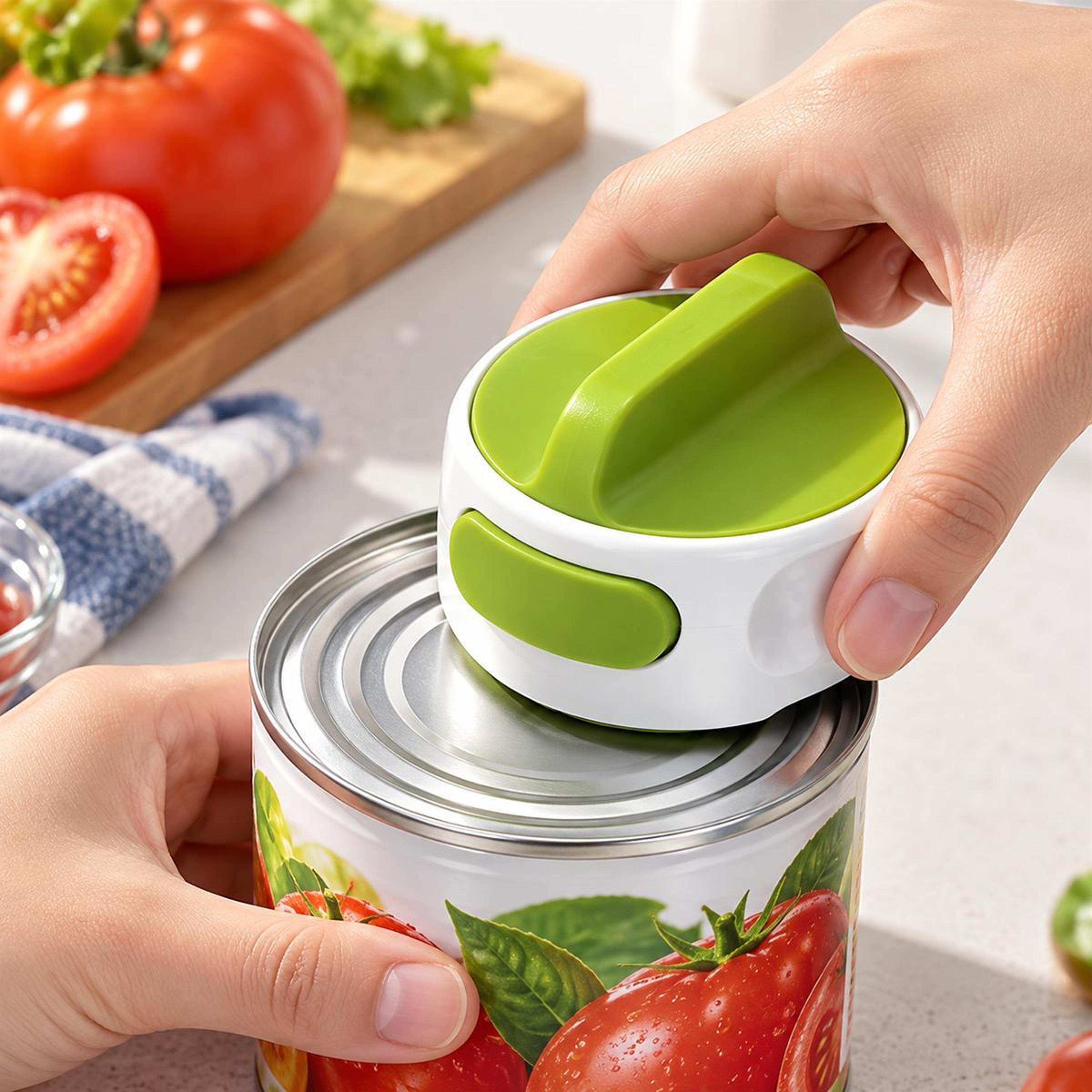 manual can opener with ergonomic twist knob and quick release button