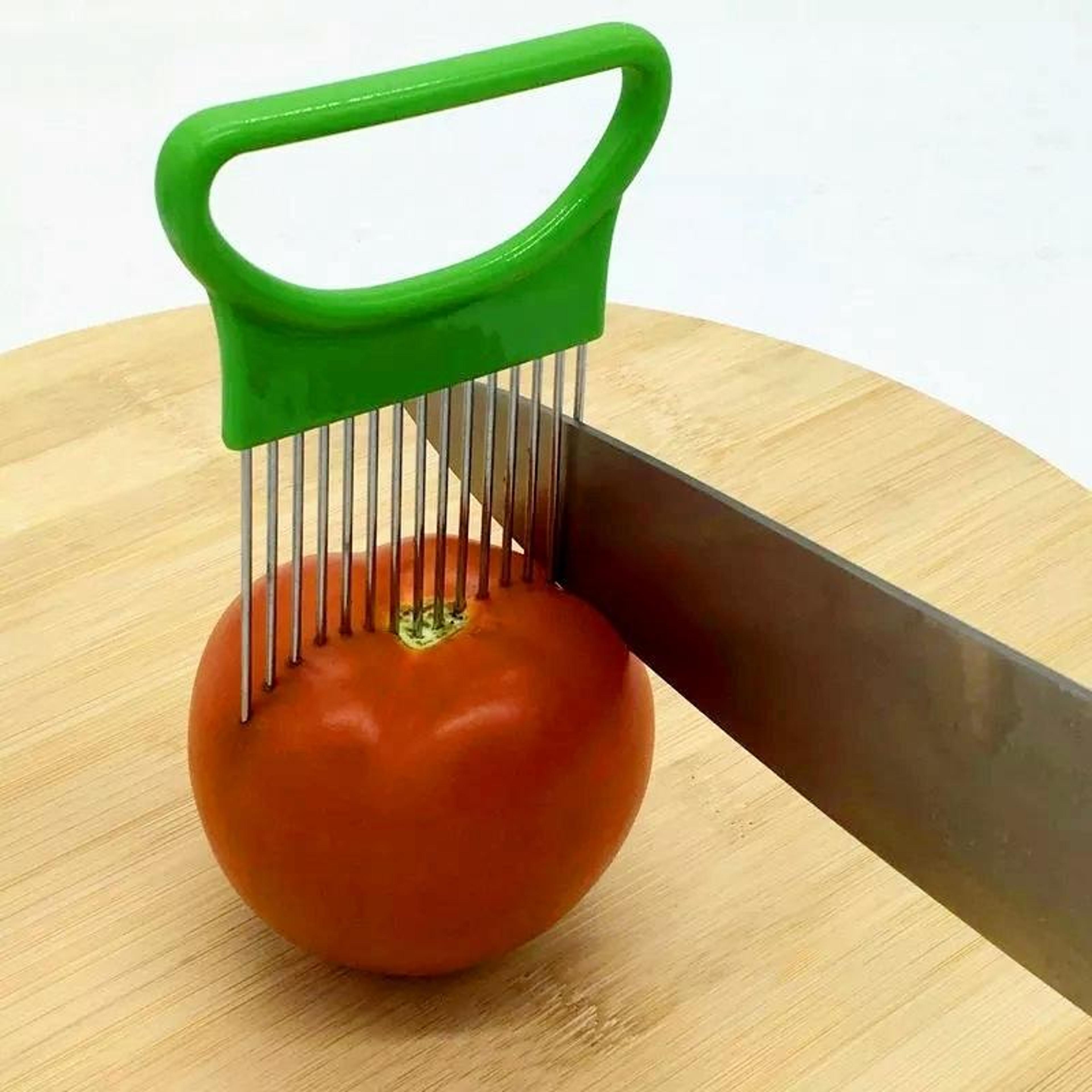 stainless steel onion cutter holder for safe and easy slicing