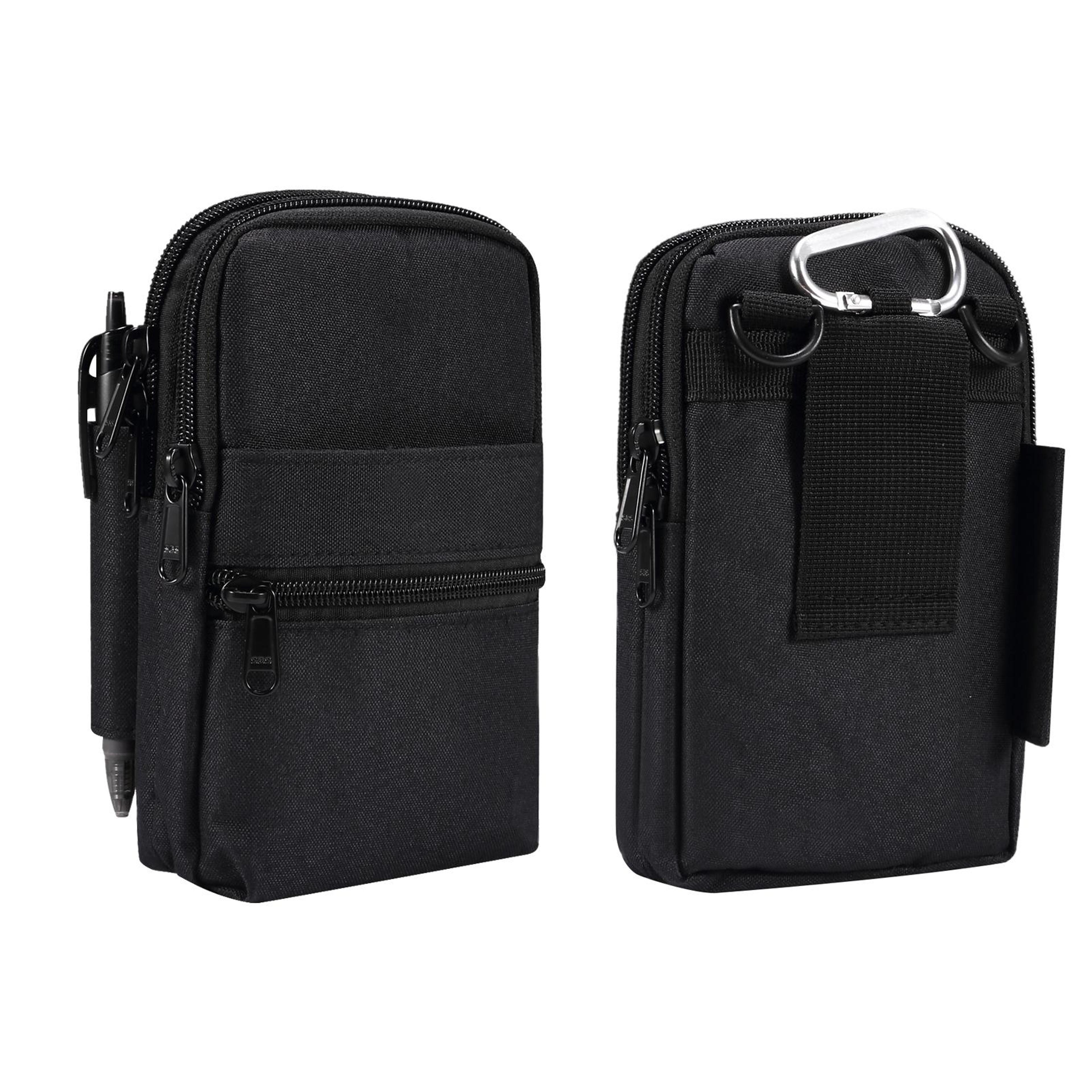 denim crossbody phone bag with adjustable strap and front pocket