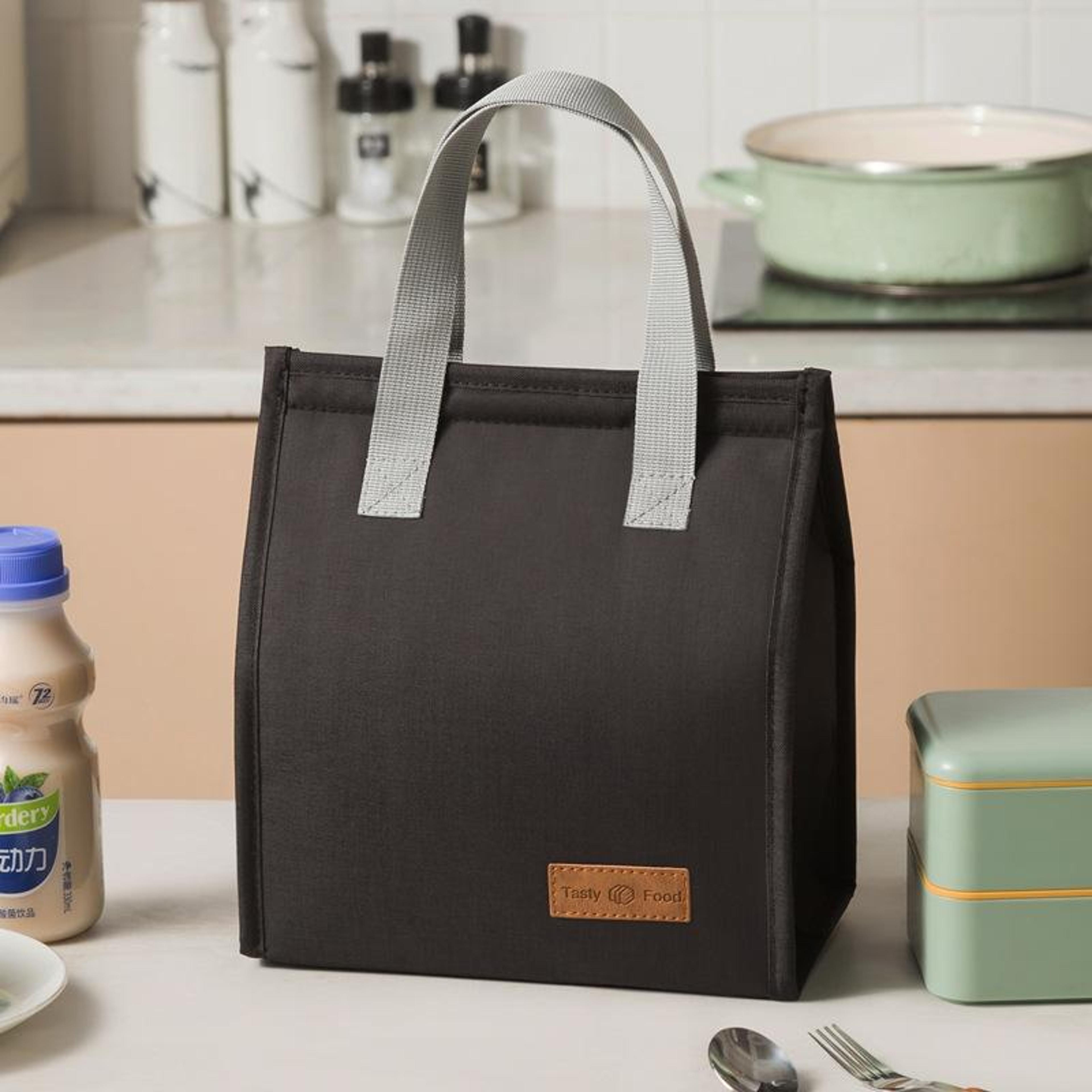 insulated lunch tote bag with thermal lining and large capacity
