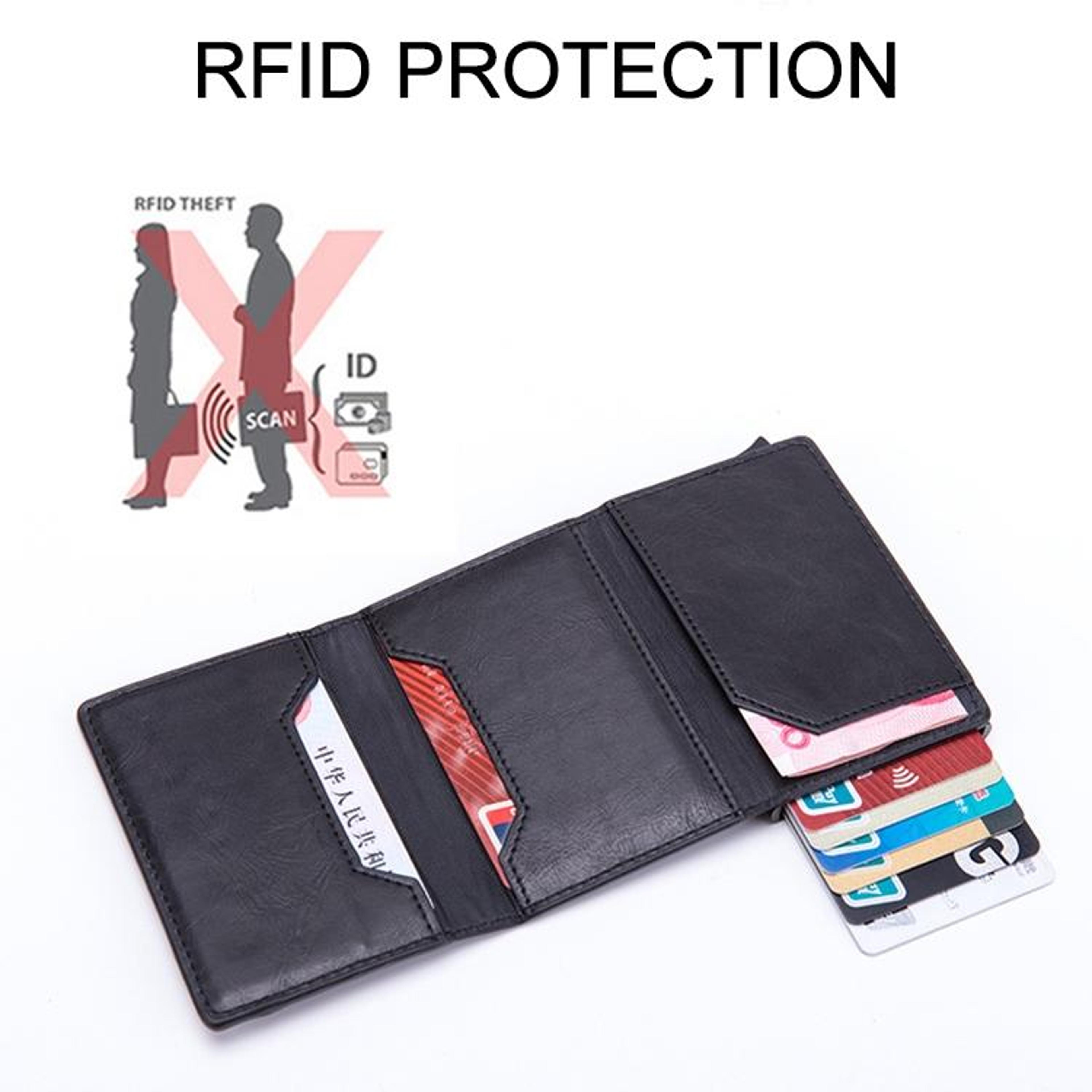 Magnetic RFID Wallet For Credit Cards With Aluminum Pop Up Holder 6