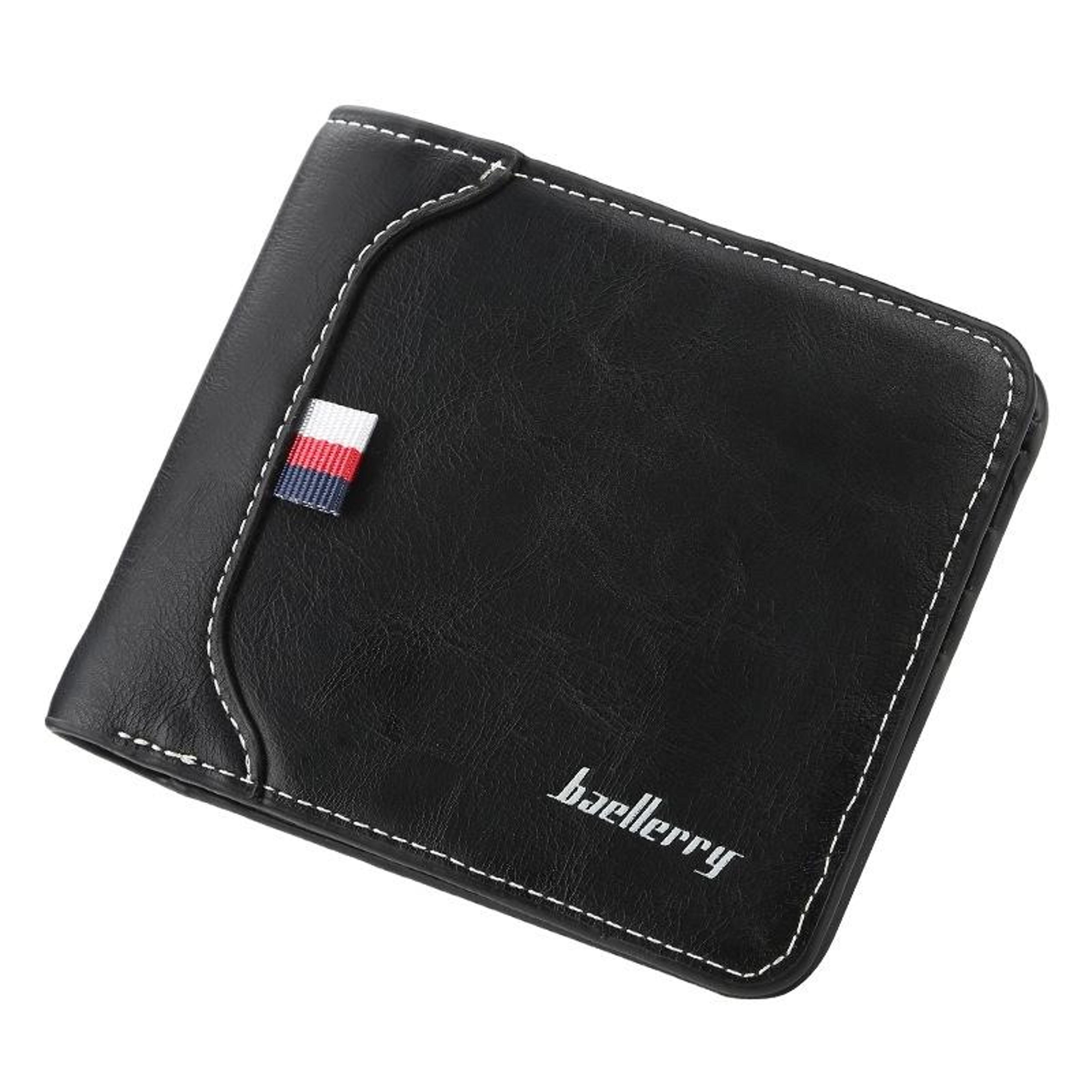 mens trifold wallet with coin pocket and slim horizontal design