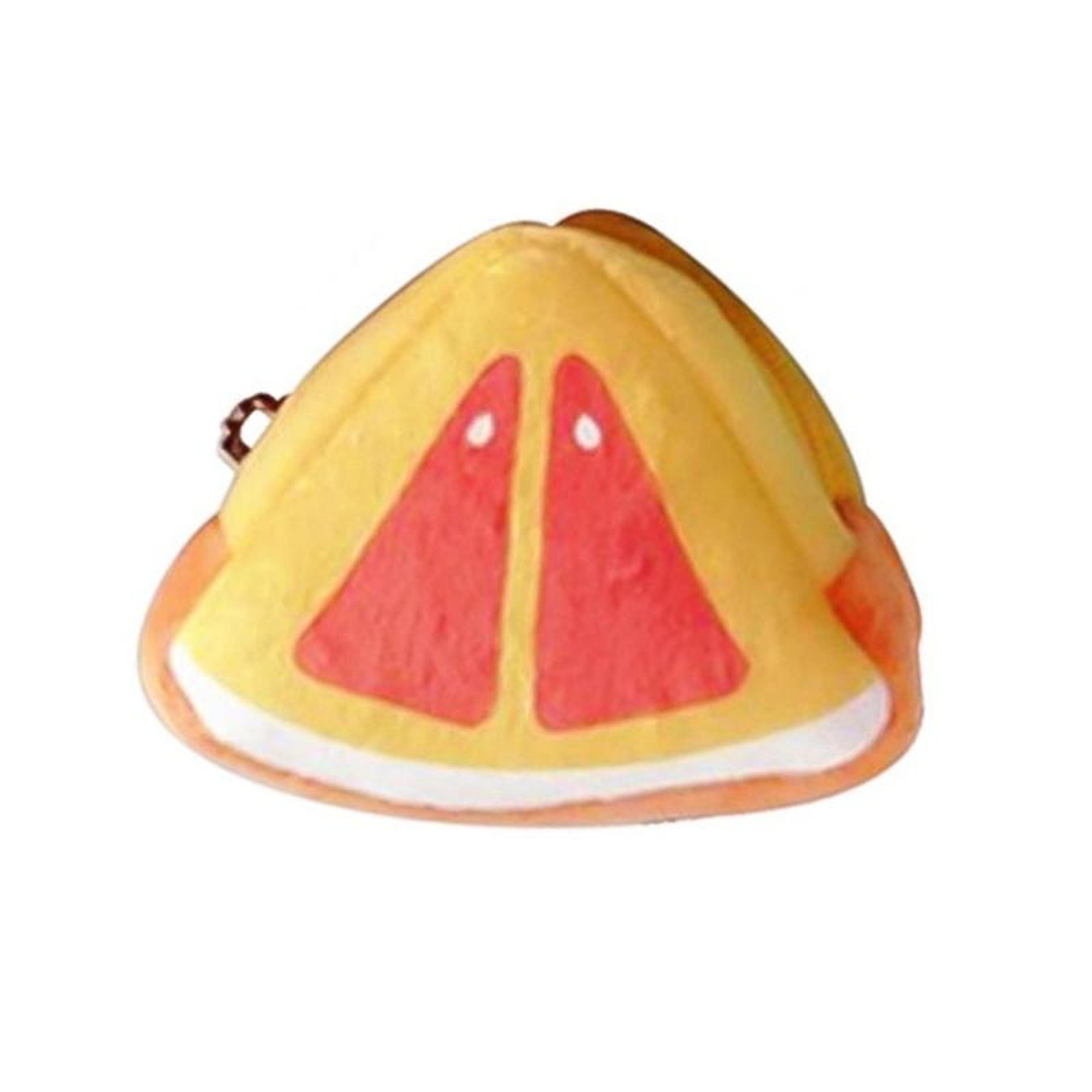 cute fruit plush coin purse with zipper closure