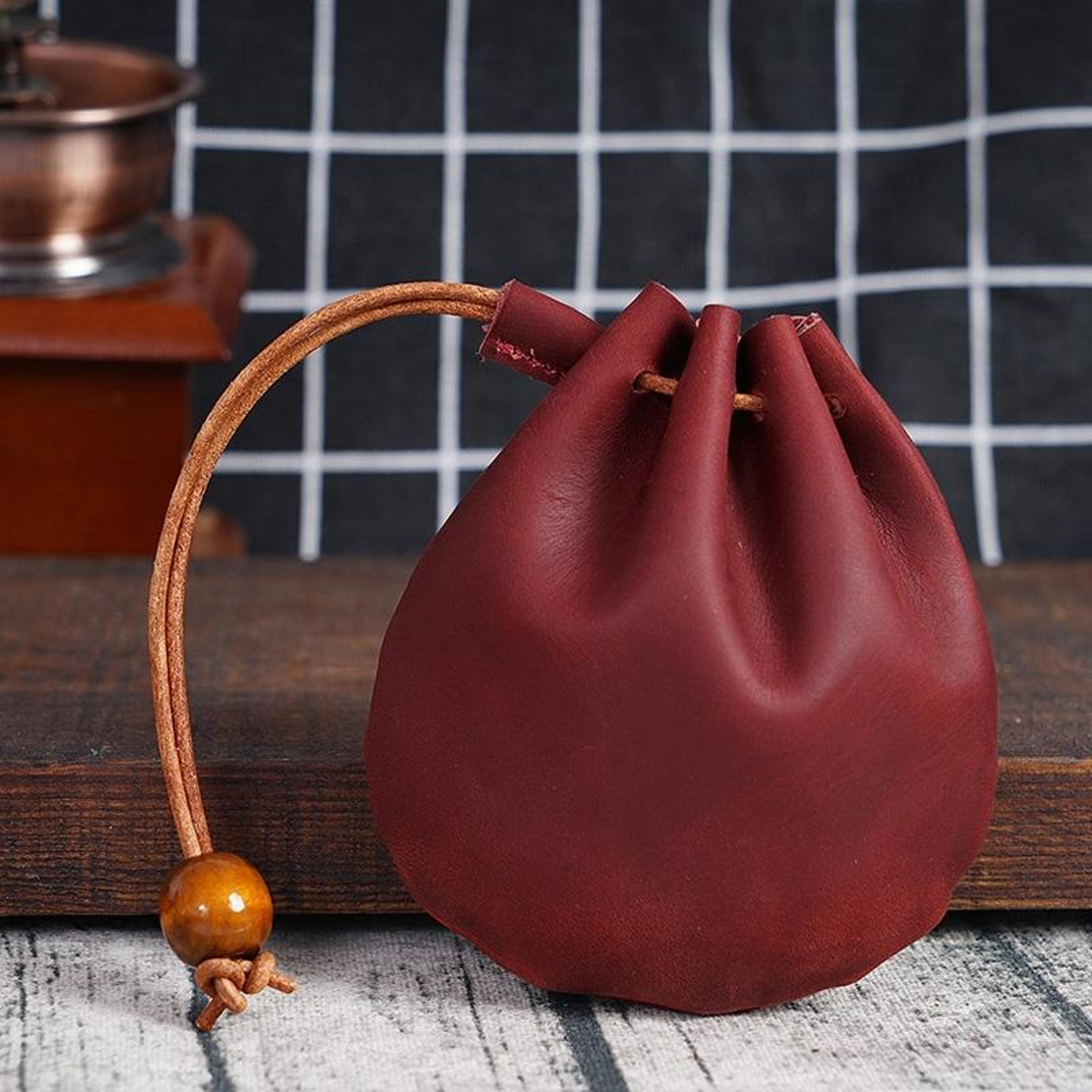 vintage leather coin purse mini organizer for cash coins and cards