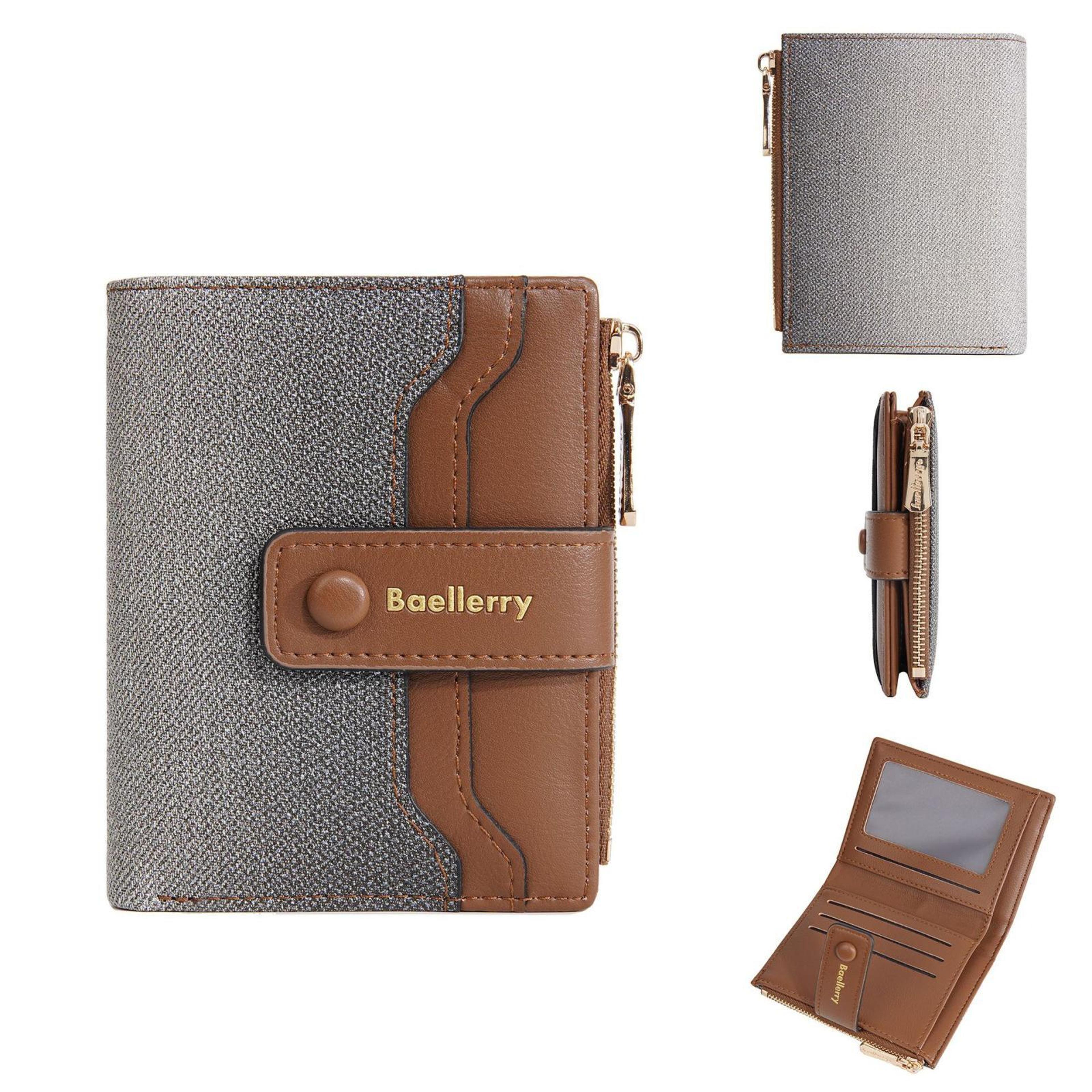 womens gradient color short wallet with multi card storage and zipper coin purse