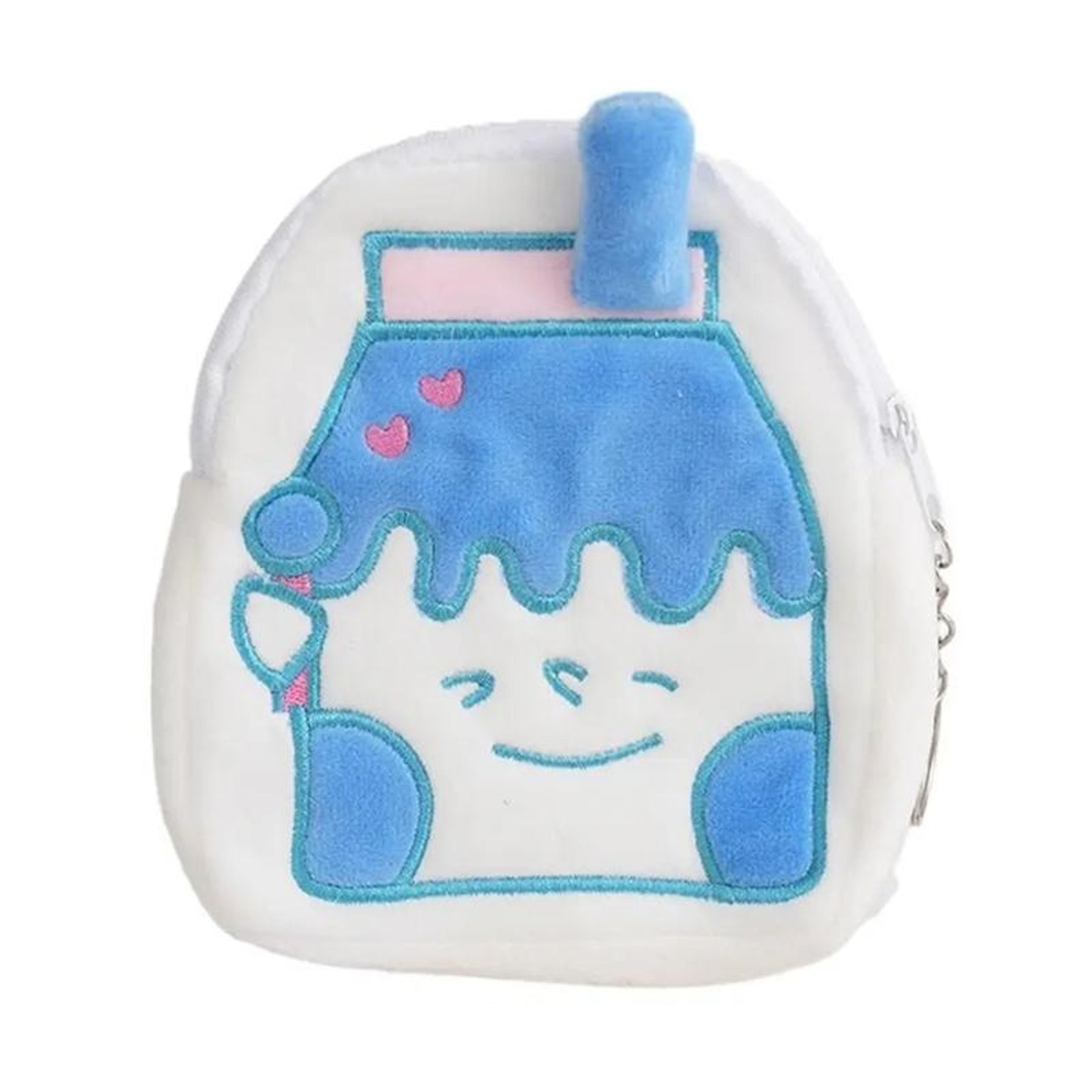 cute cartoon breakfast plush coin purse with zipper for small essentials