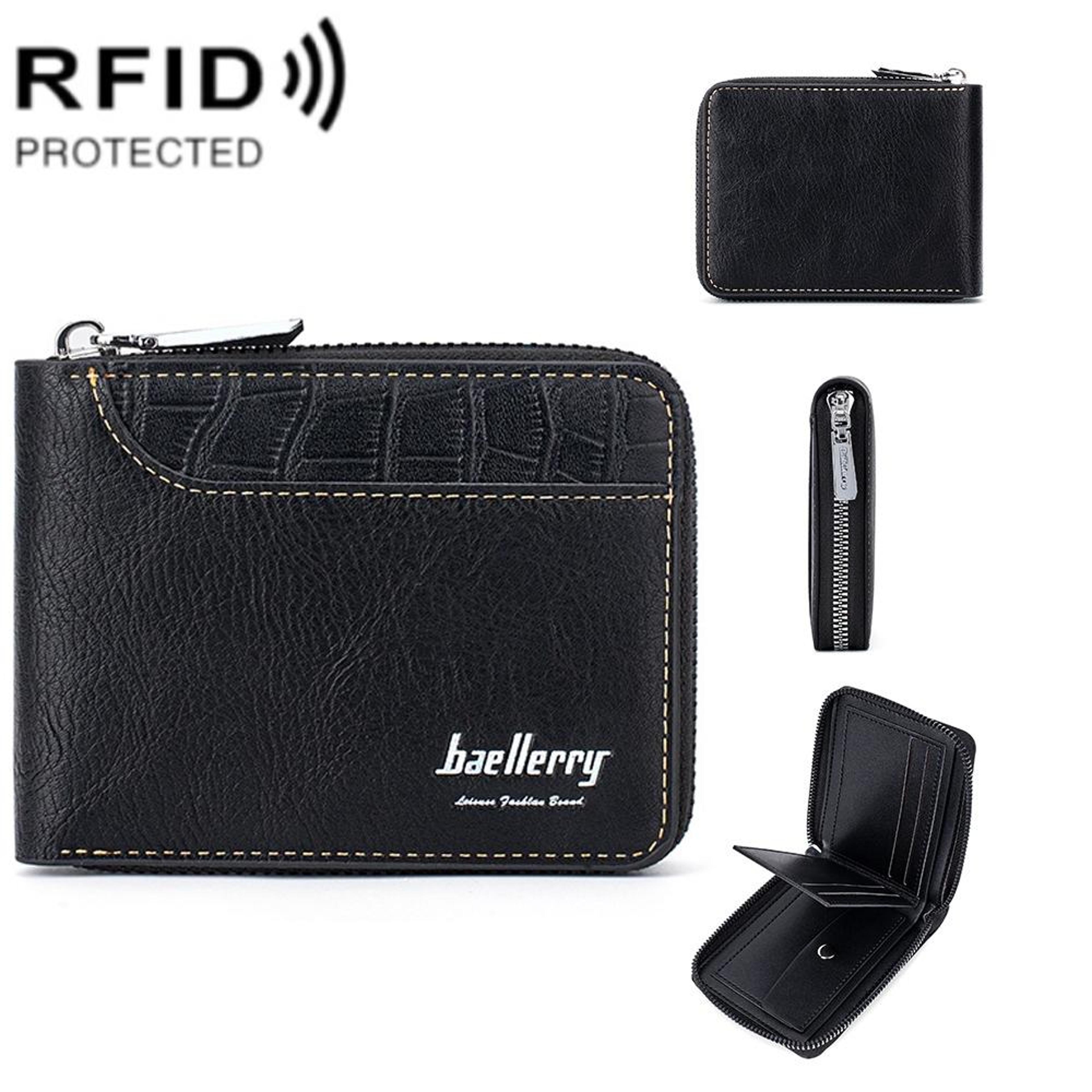 retro spliced pu wallet with multi card slots and zipper coin pocket