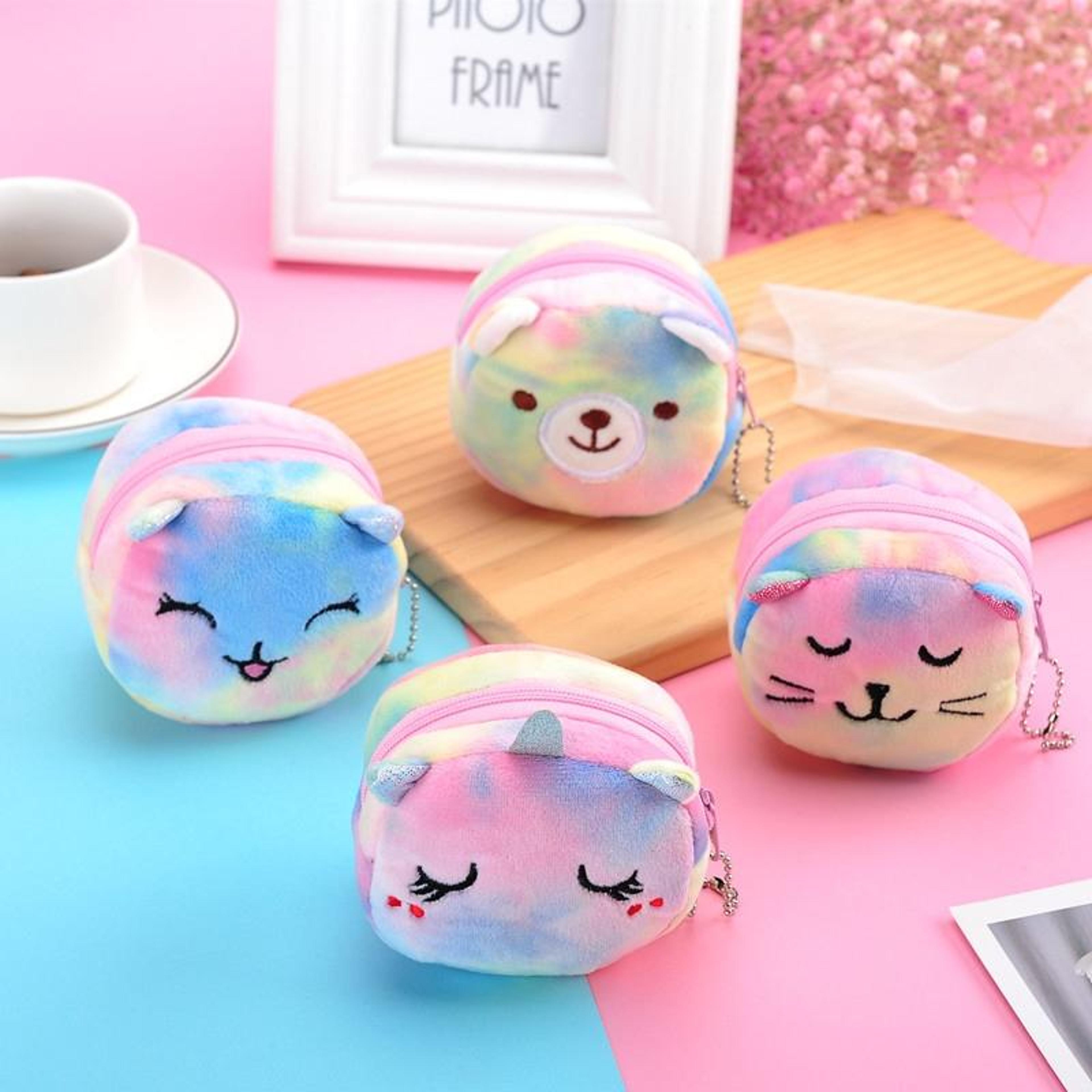 Mini Round Plush Coin Purse With Zipper For Lipstick Keys And Small Accessories 3