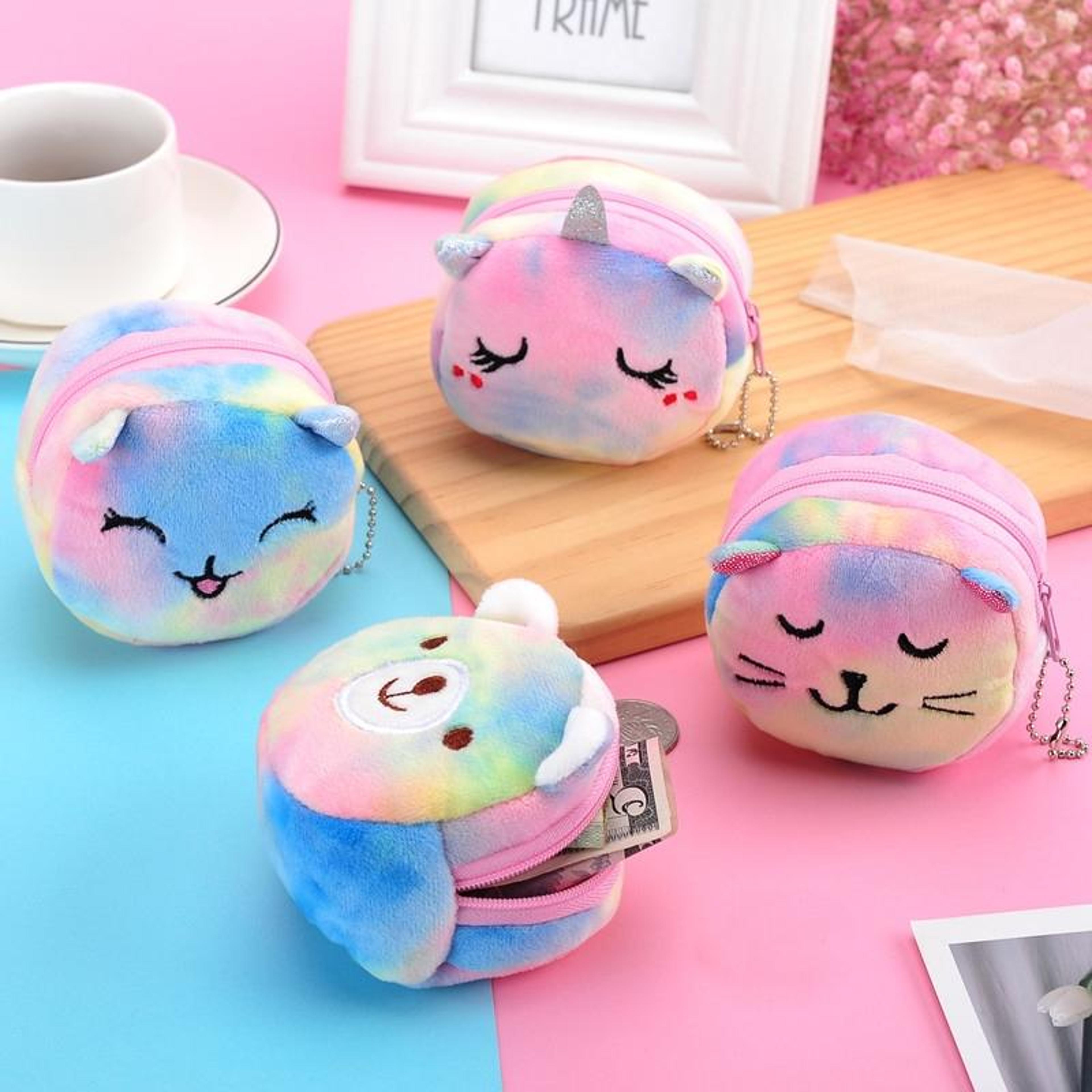 Mini Round Plush Coin Purse With Zipper For Lipstick Keys And Small Accessories 7