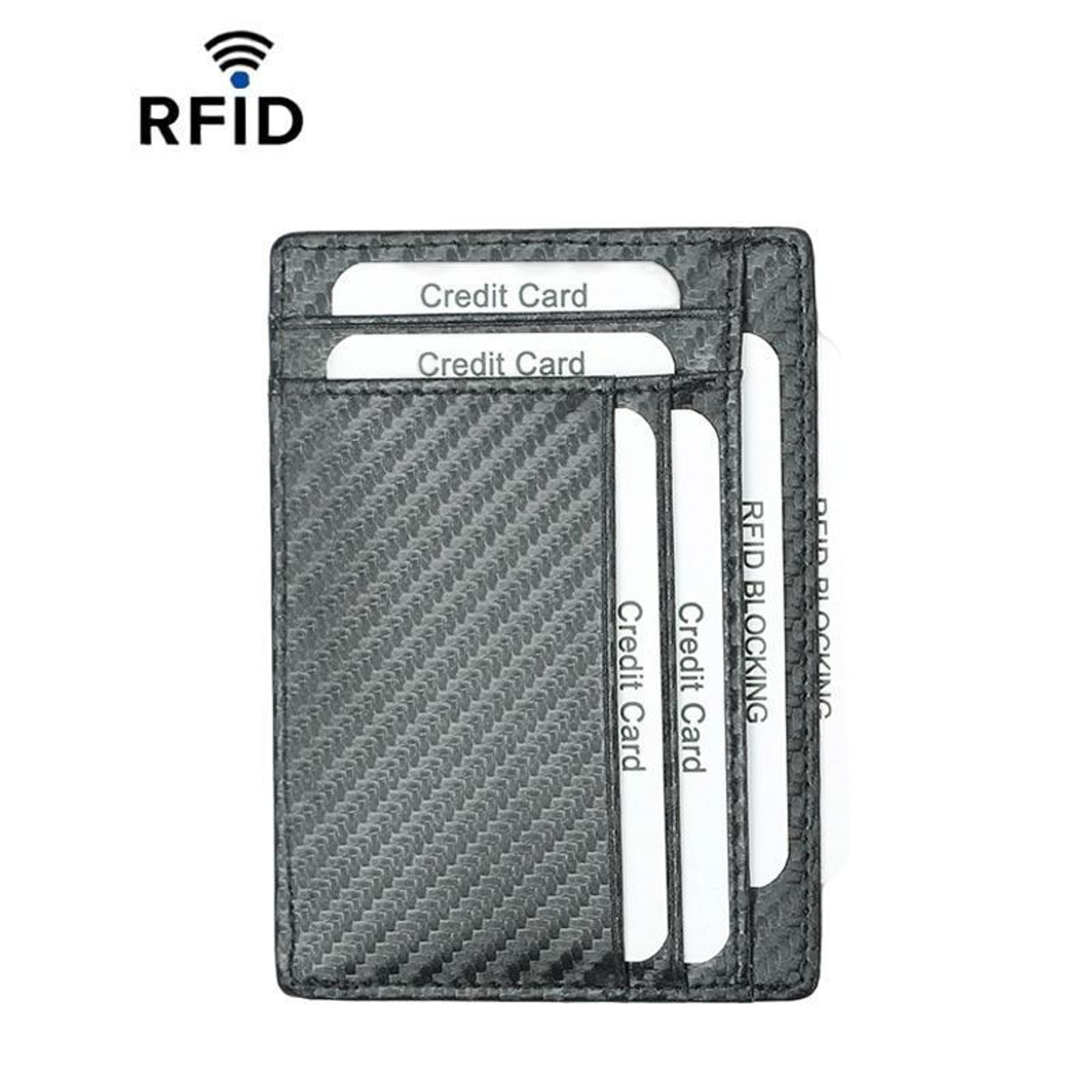 rfid blocking card wallet with 8 card slots and zipper coin purse