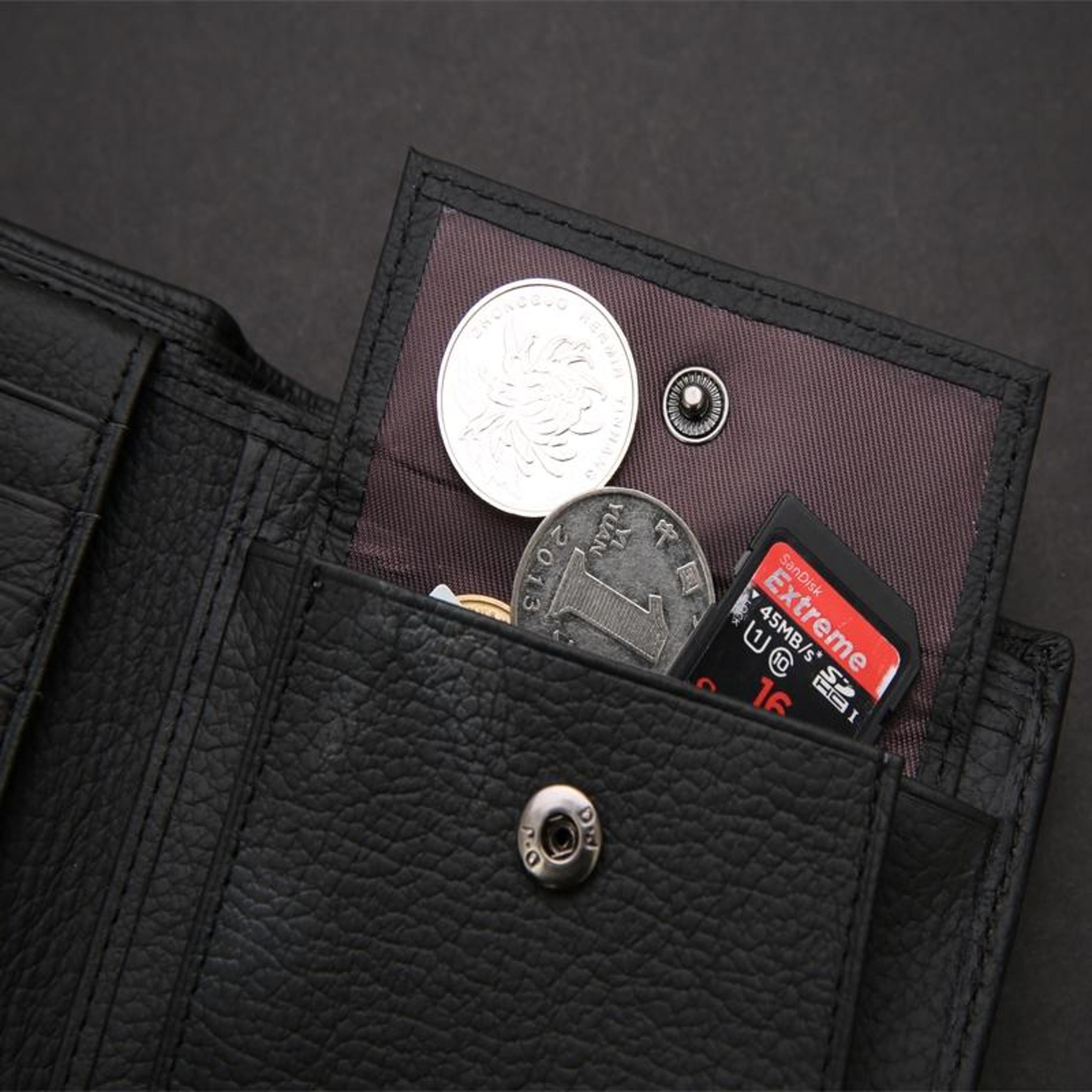 Mens Genuine Leather Bifold Wallet With Coin Pocket And Card Slots 5