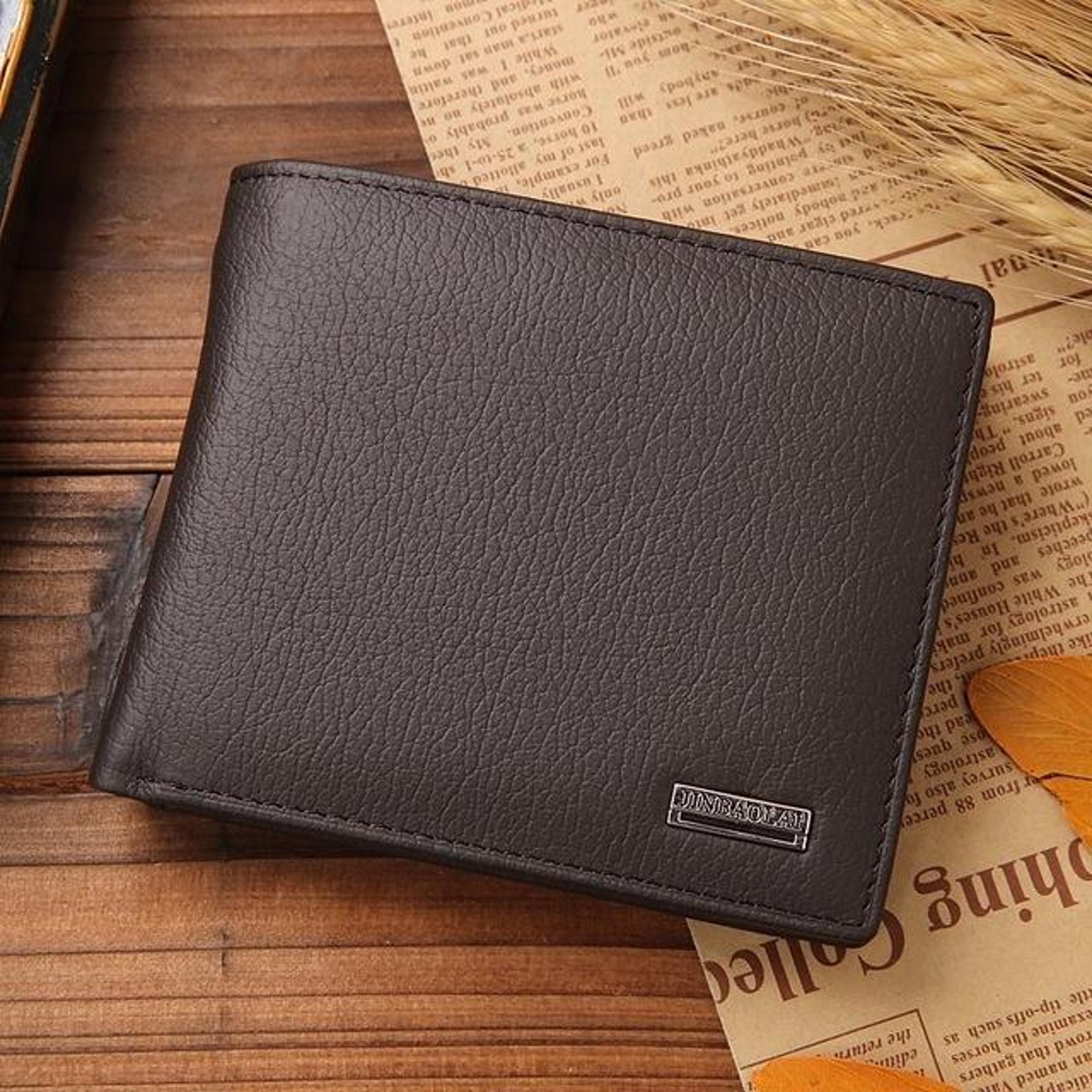 Mens Genuine Leather Bifold Wallet With Coin Pocket And Card Slots 7