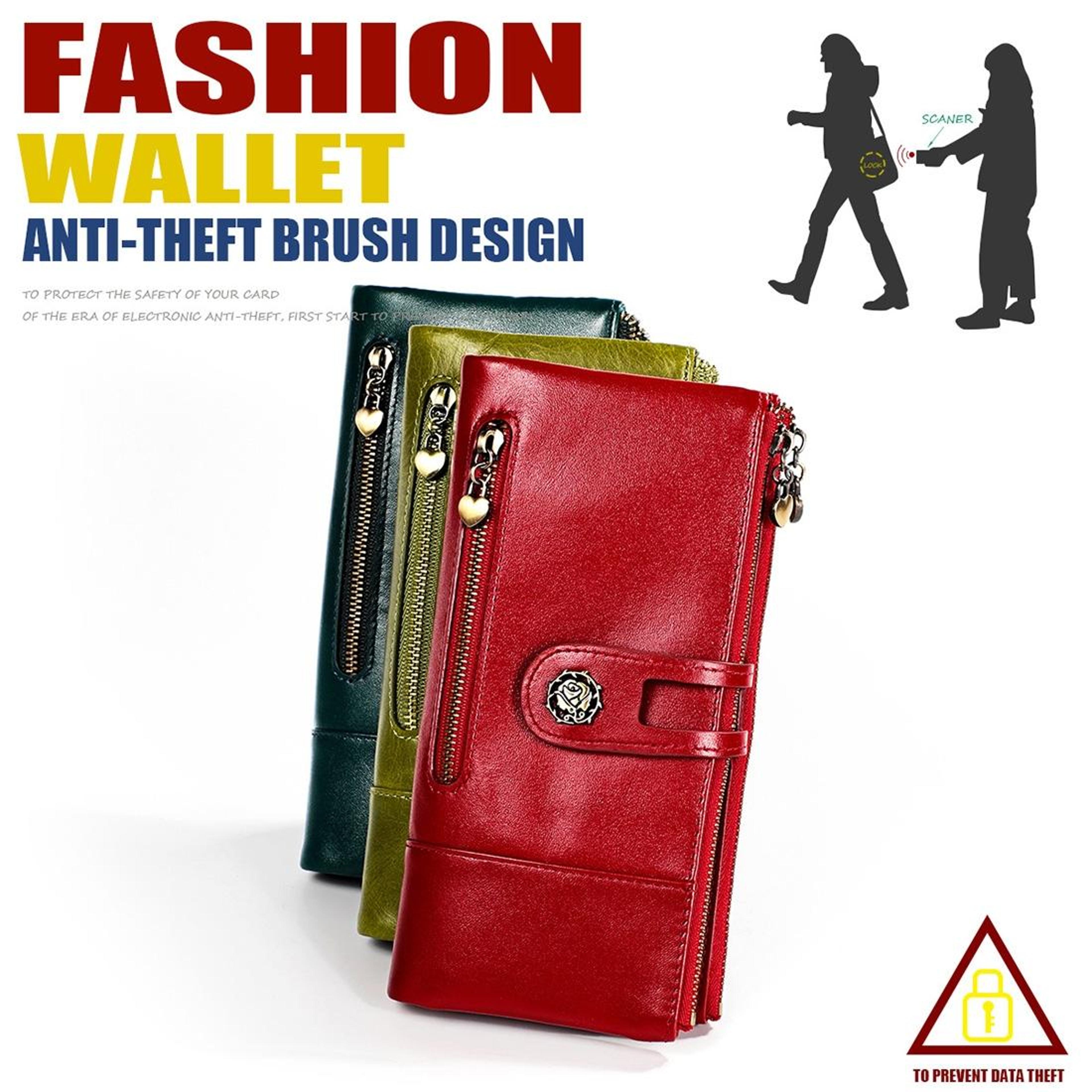 Womens RFID Retro Leather Wallet With Large Capacity And Card Holder 6
