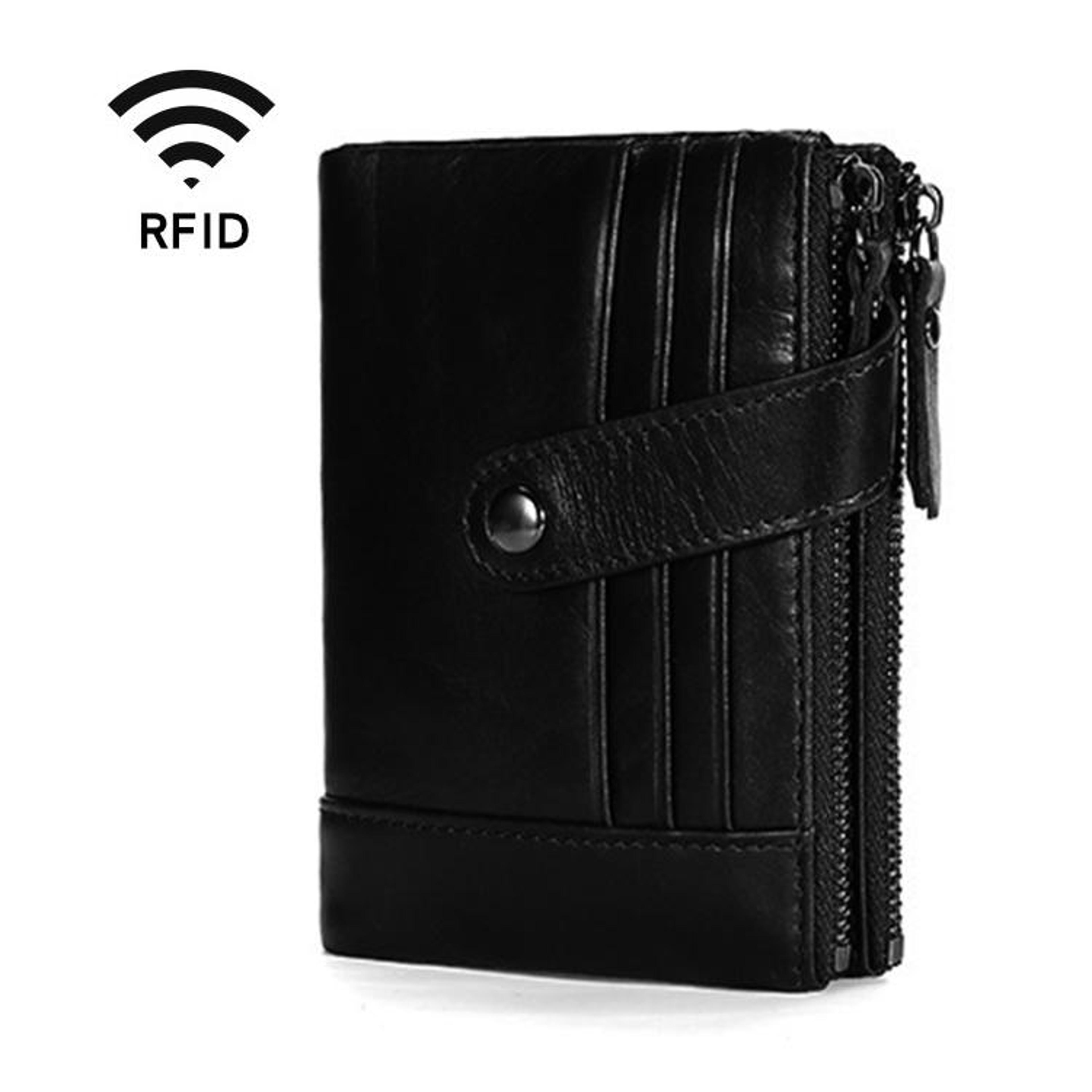 Retro Cowhide Leather Wallet With Dual Zippers And Multiple Card Slots 4