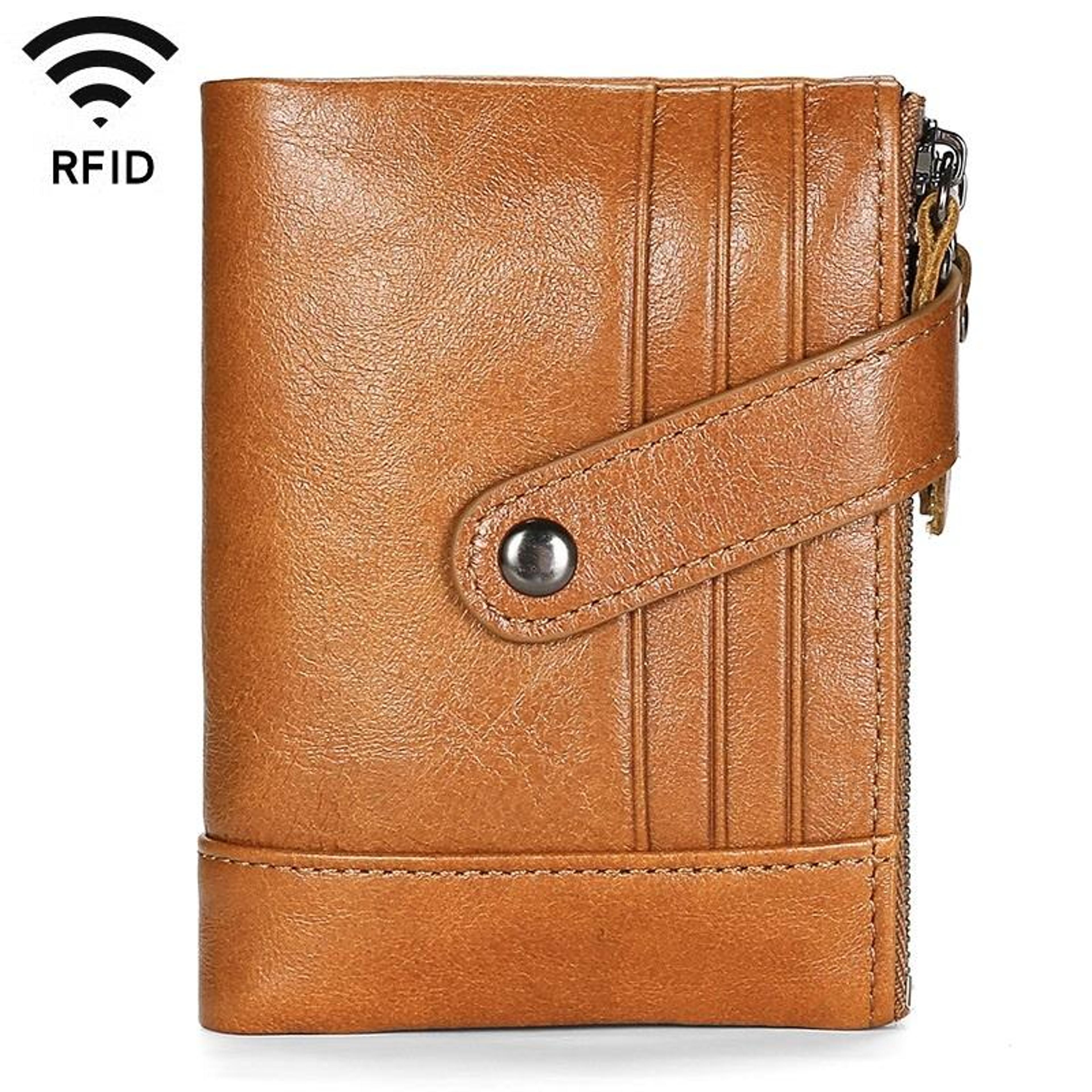 Retro Cowhide Leather Wallet With Dual Zippers And Multiple Card Slots 6