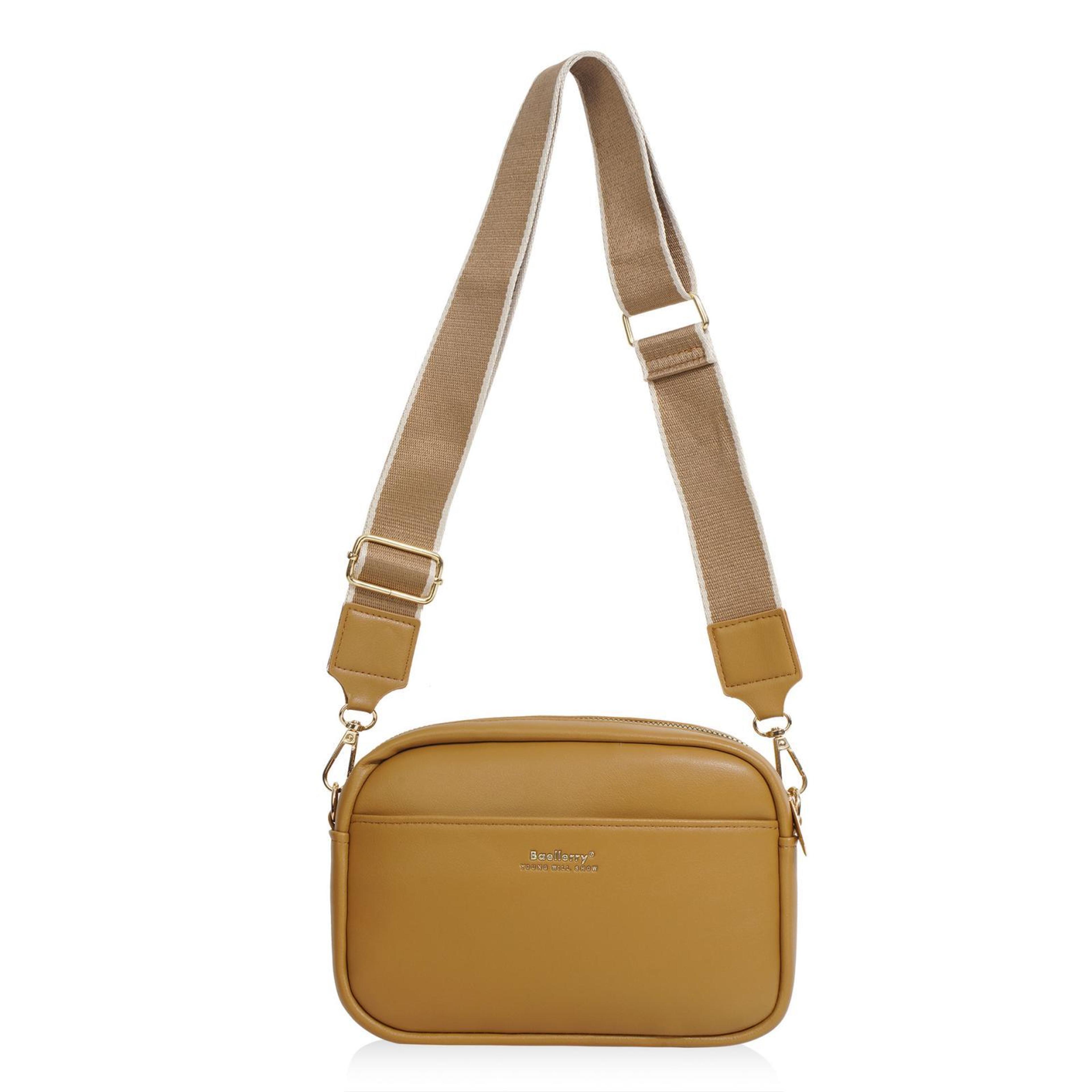 womens minimalist crossbody bag with zipper closure and adjustable strap