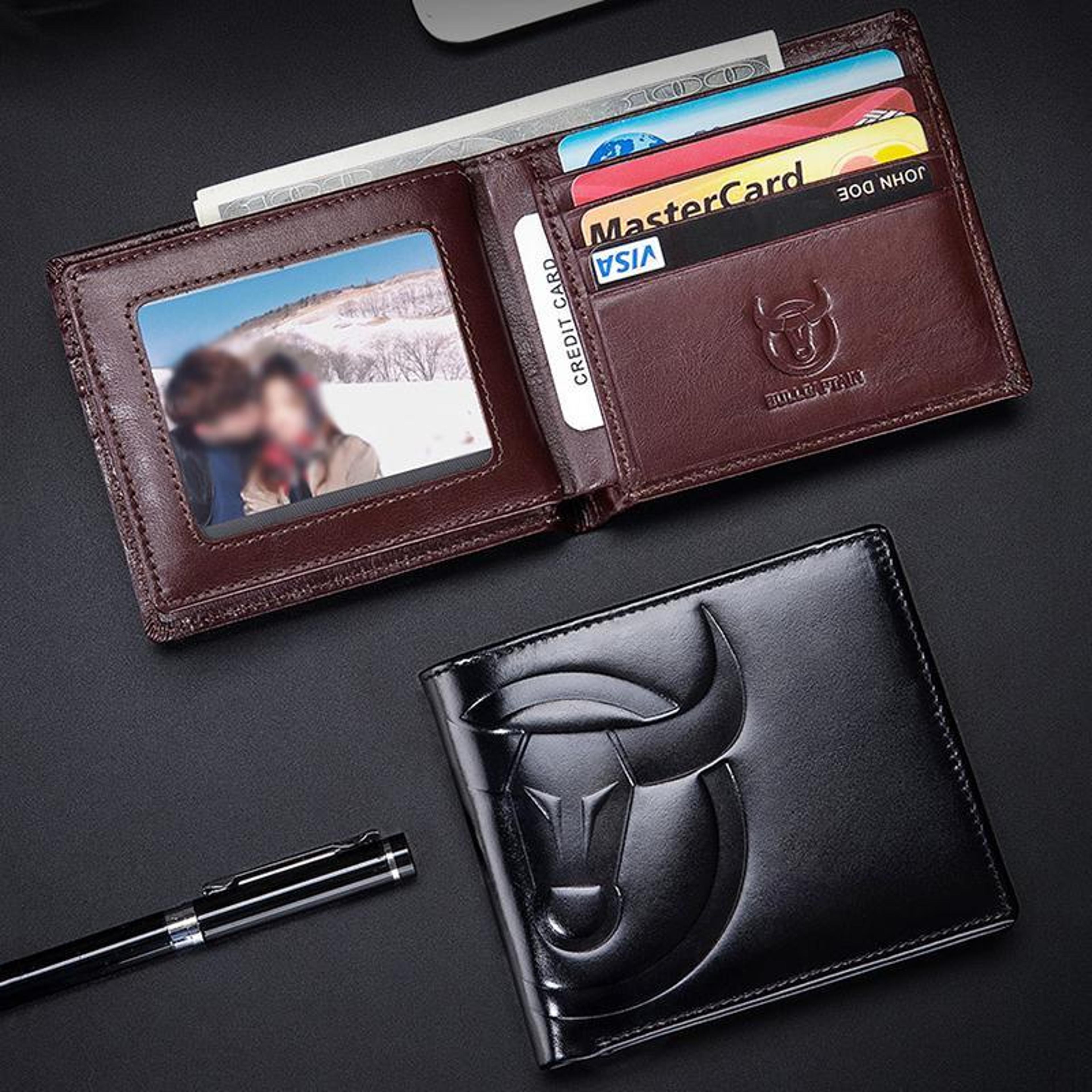 RFID Blocking Cowhide Leather Wallet With Multiple Card Slots 8