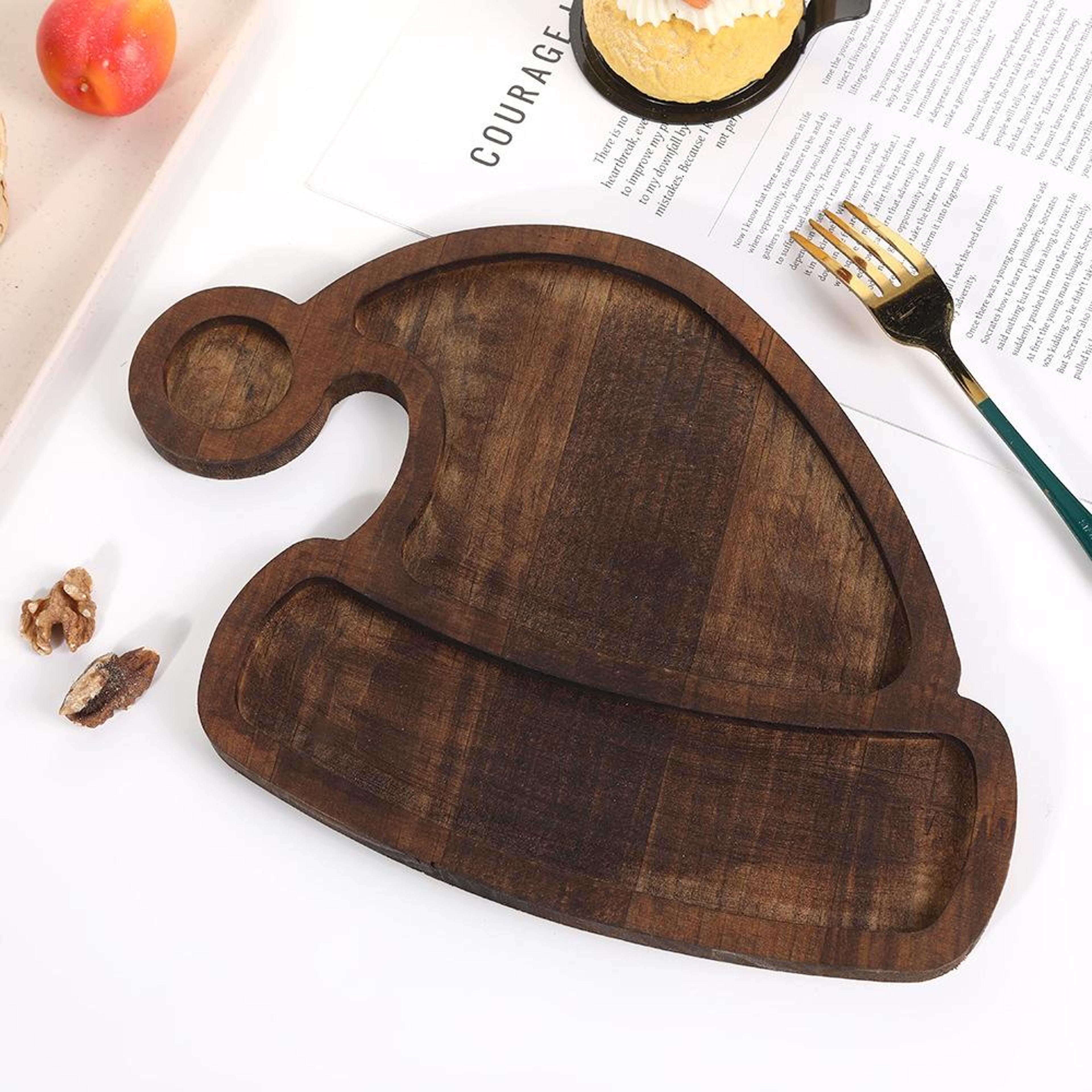 wooden christmas serving tray for fruit candy and nut display