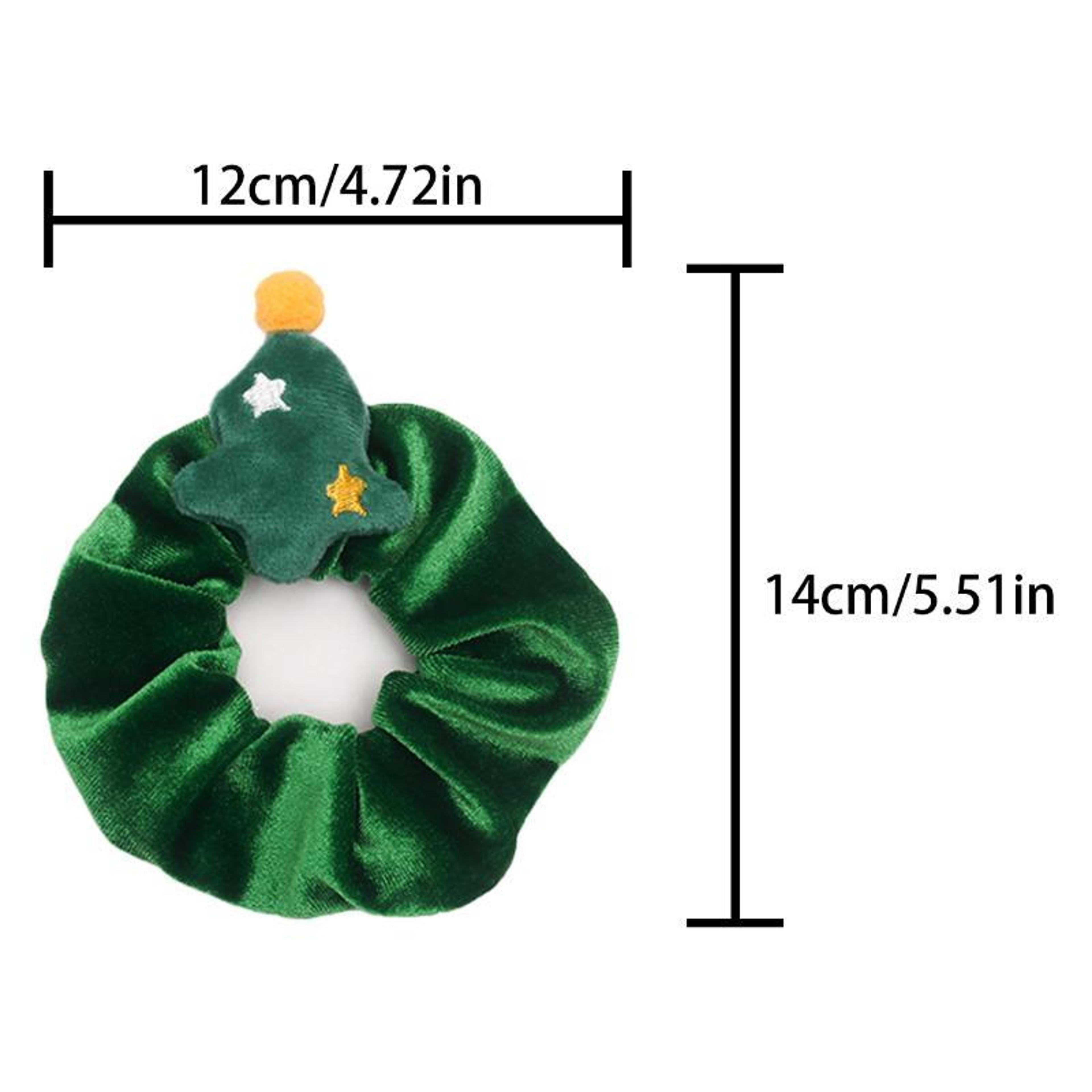 christmas plush hair scrunchies cute embroidered holiday hair ties