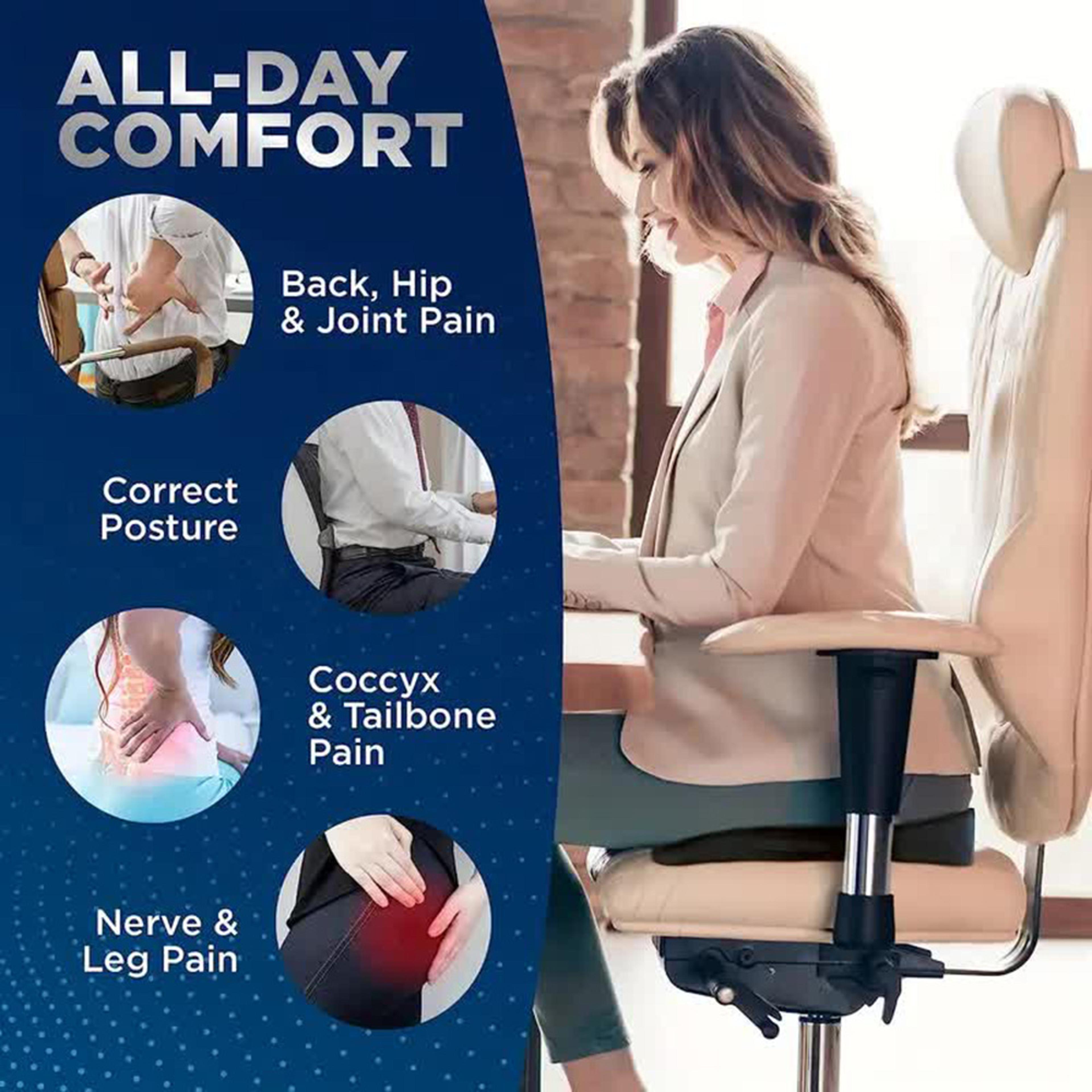 Travel Memory Foam Seat Cushion U Shaped Coccyx Support For Office And Car 2