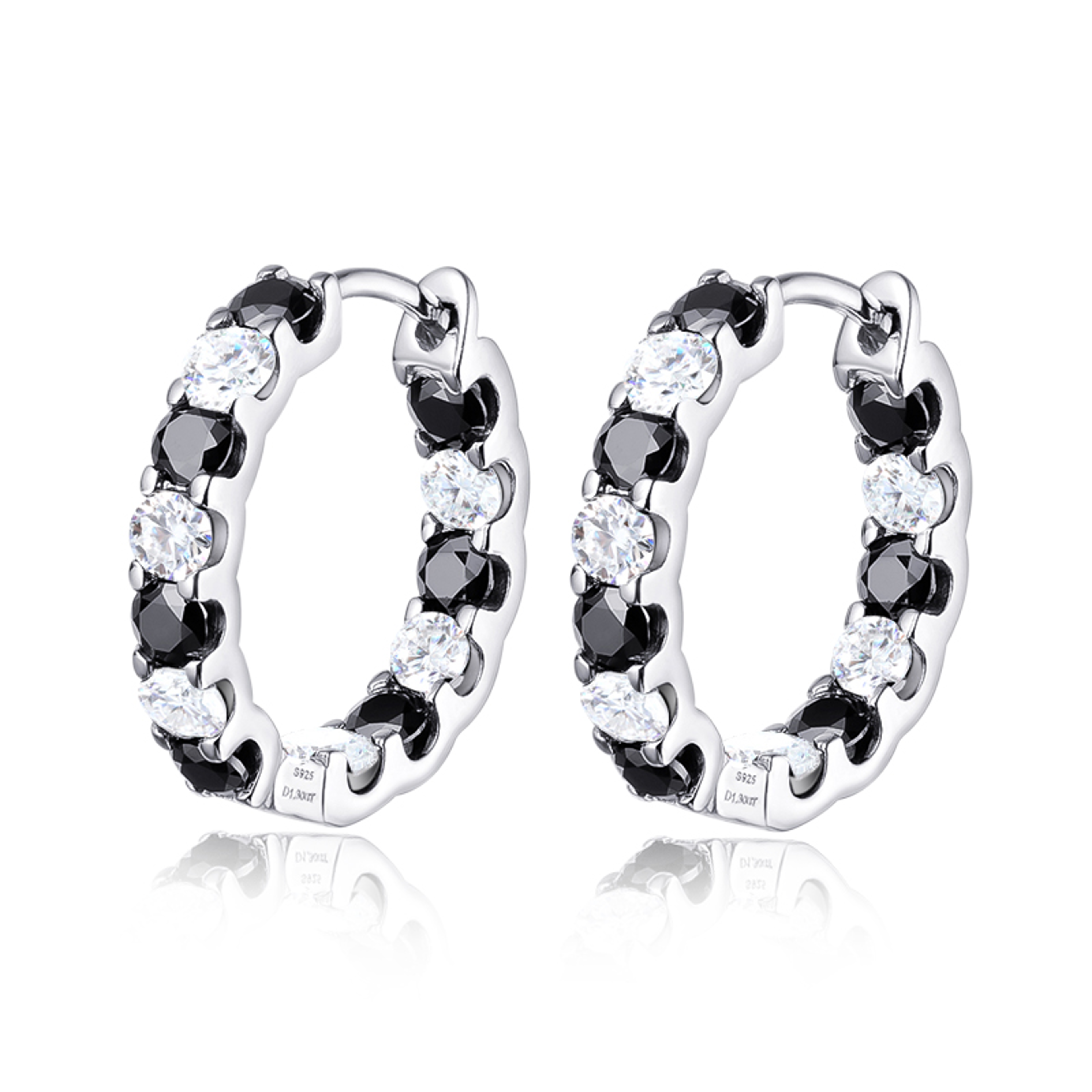 moissanite hoop earrings sterling silver wedding jewelry