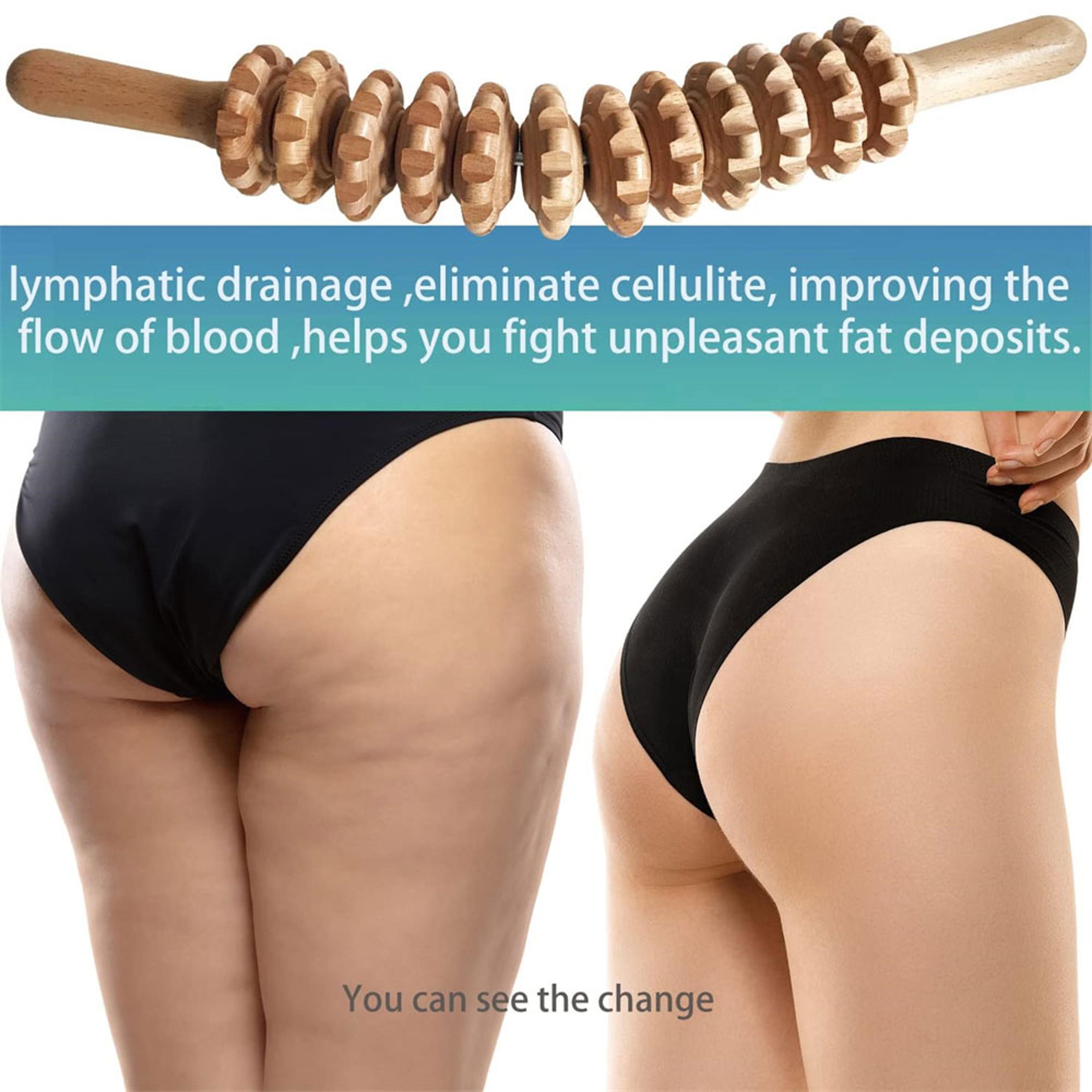 Natural Curved Wooden Massage Roller For Cellulite And Muscle Relief 2