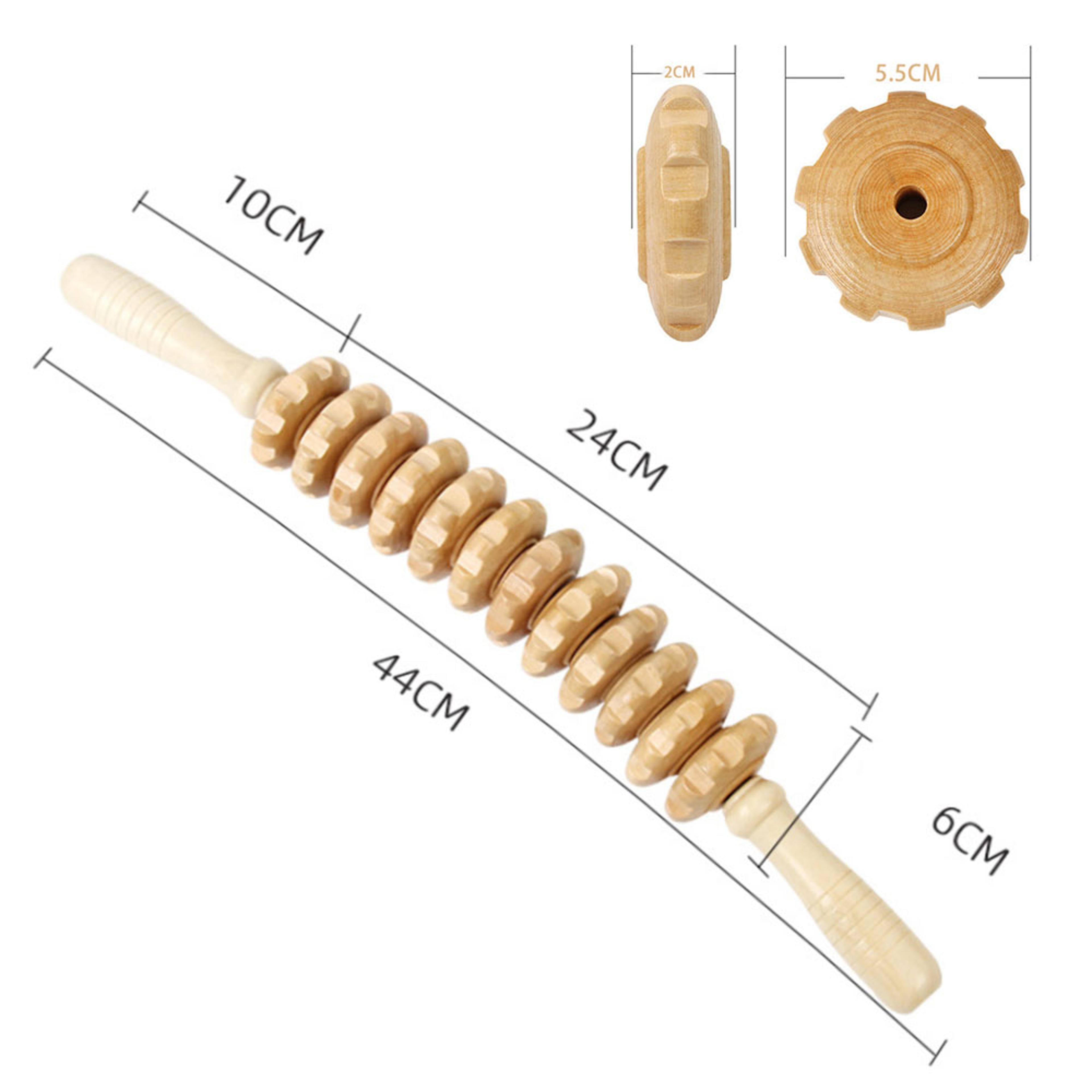 Natural Curved Wooden Massage Roller For Cellulite And Muscle Relief 6
