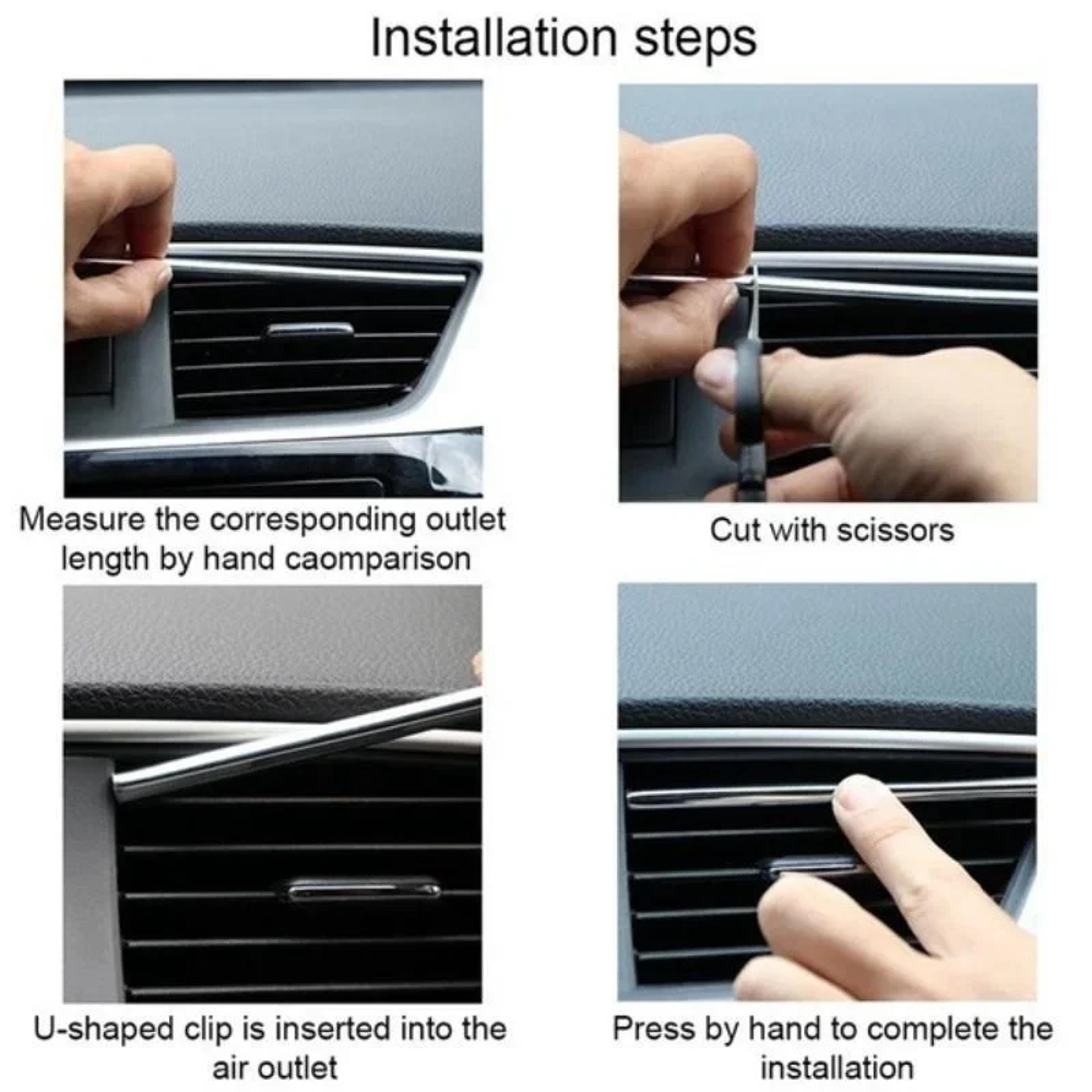 Car Air Vent Trim Strips Universal Waterproof Interior Vent Decoration 4