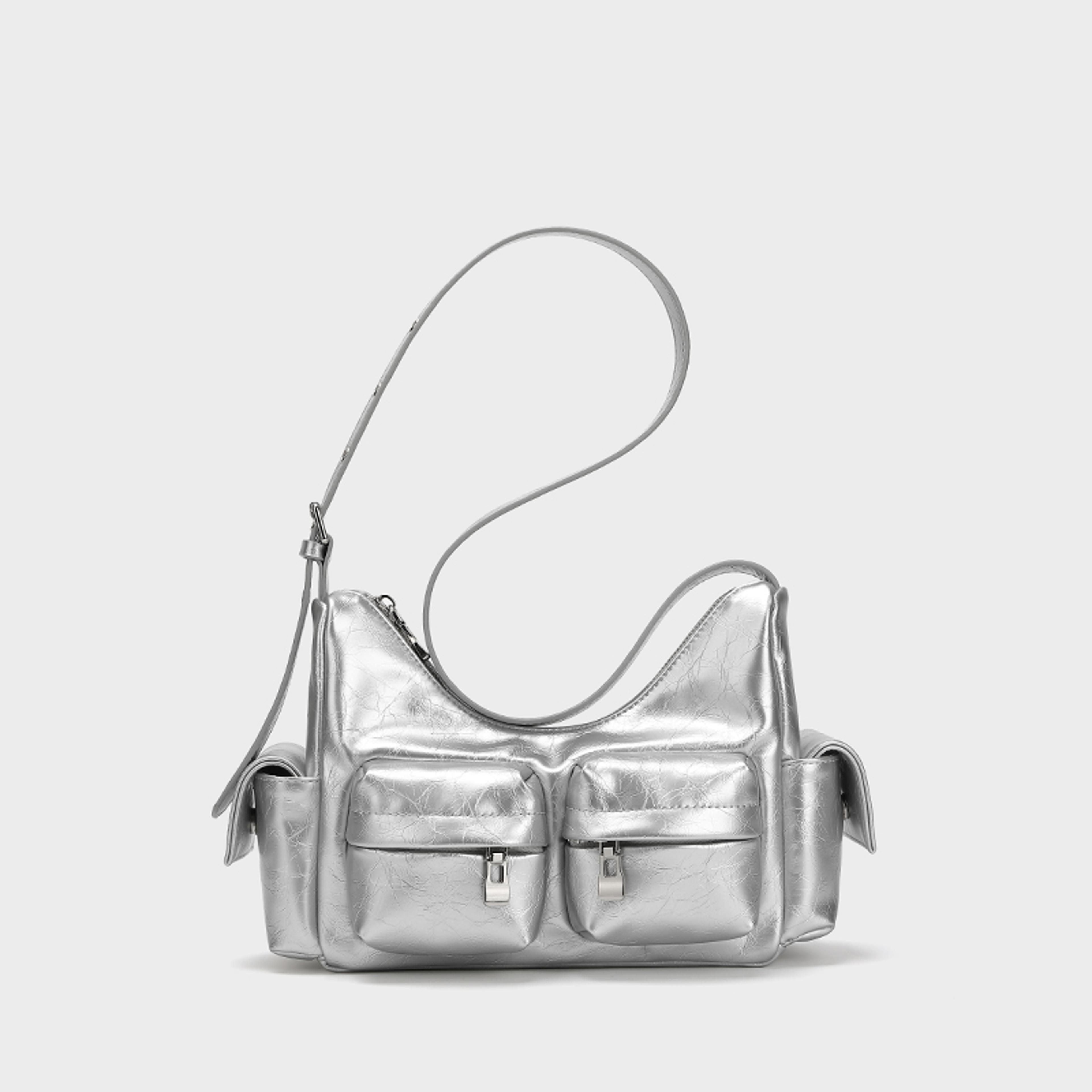 biker shoulder bag multi pocket vintage crossbody bag