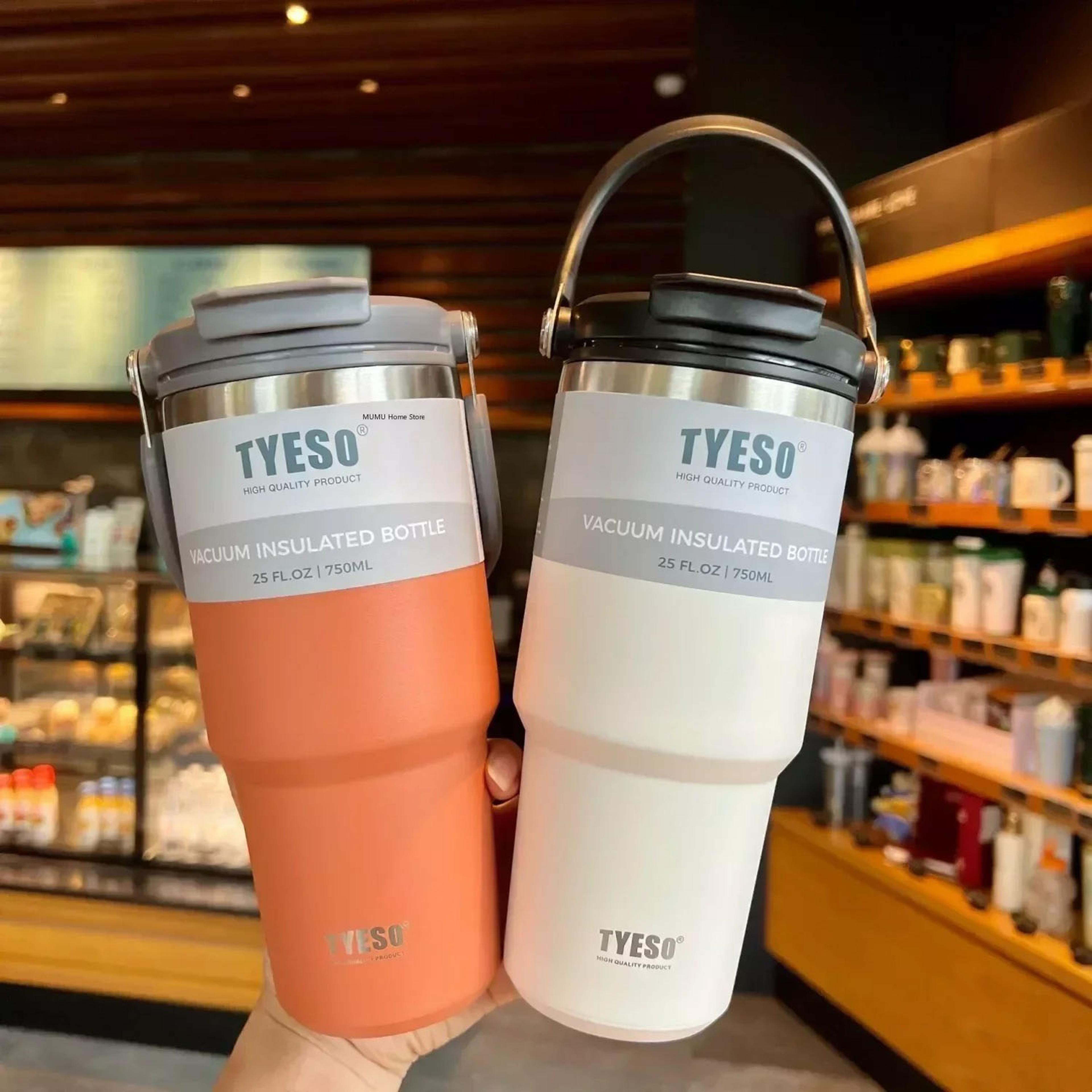 stainless steel vacuum insulated travel coffee mug for hot and cold drinks